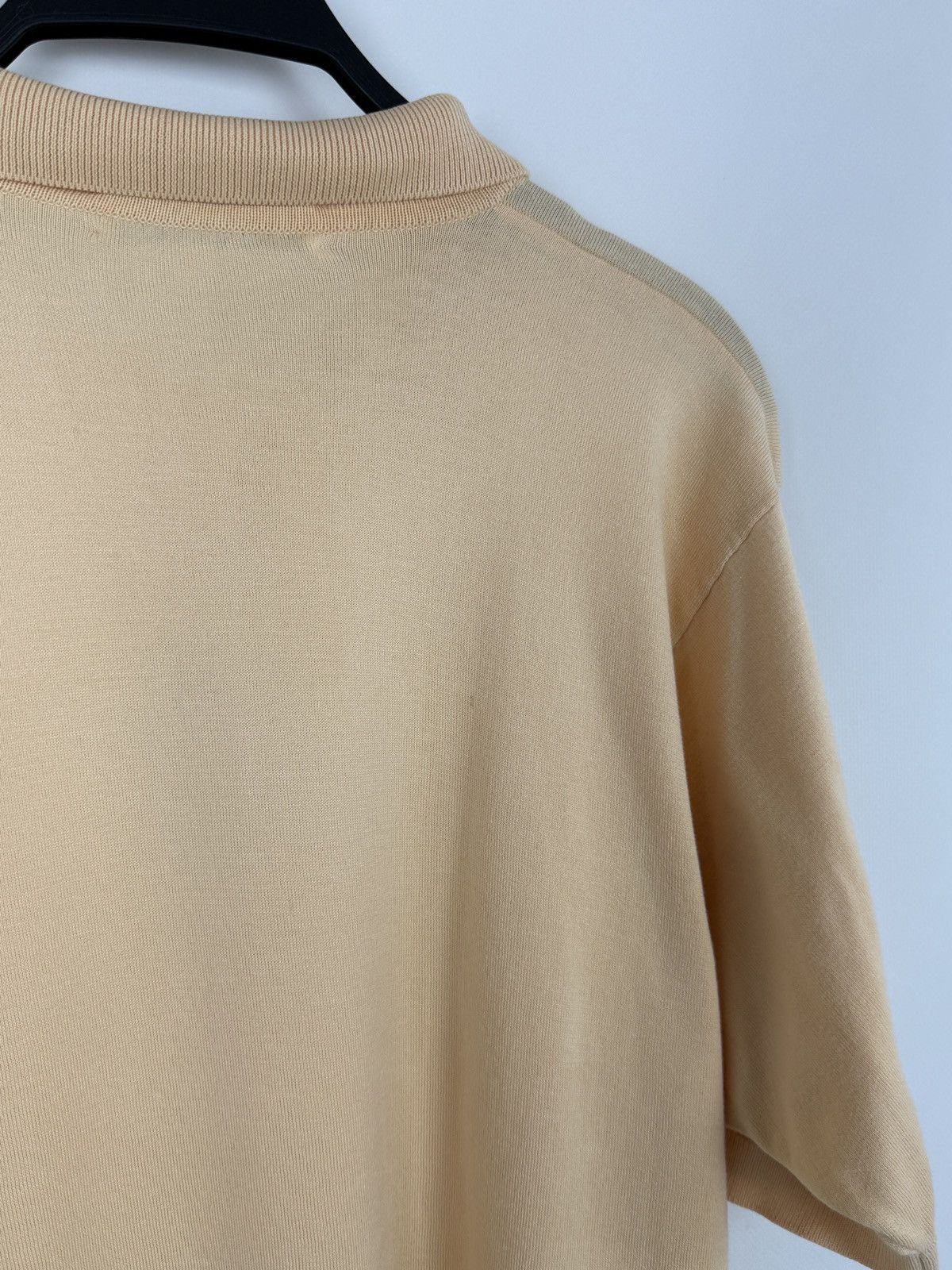 Burberry 1990’s Vintage Burberrys Peach Cotton Knitted Polo Shirt Size XL / US 12-14 / IT 48-50 - 7 Thumbnail