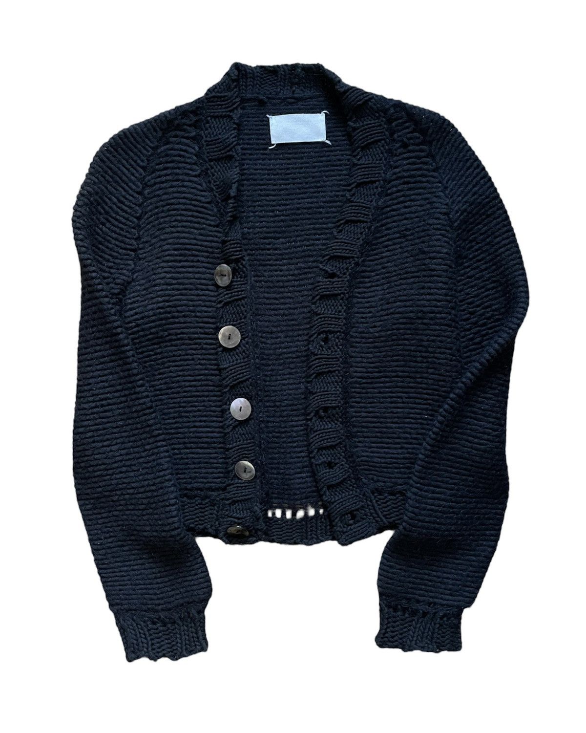 image of Maison Margiela x Vintage Web Crochet Cardigan (Ss04) in Black, Women's (Size Small)