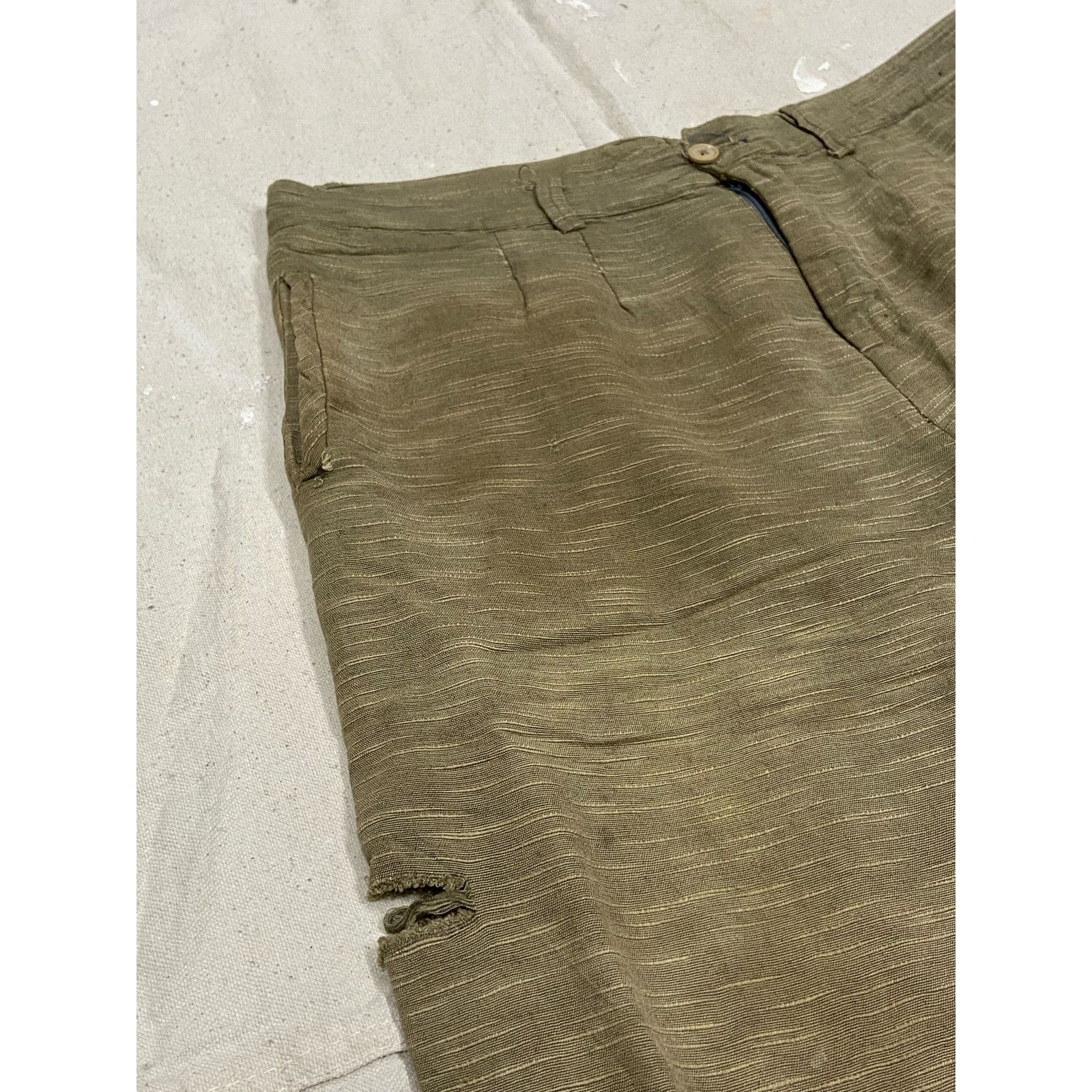 Vintage 40s Vintage Thrashed Distressed Faded Tan Twill Shorts Size US 35 - 3 Thumbnail