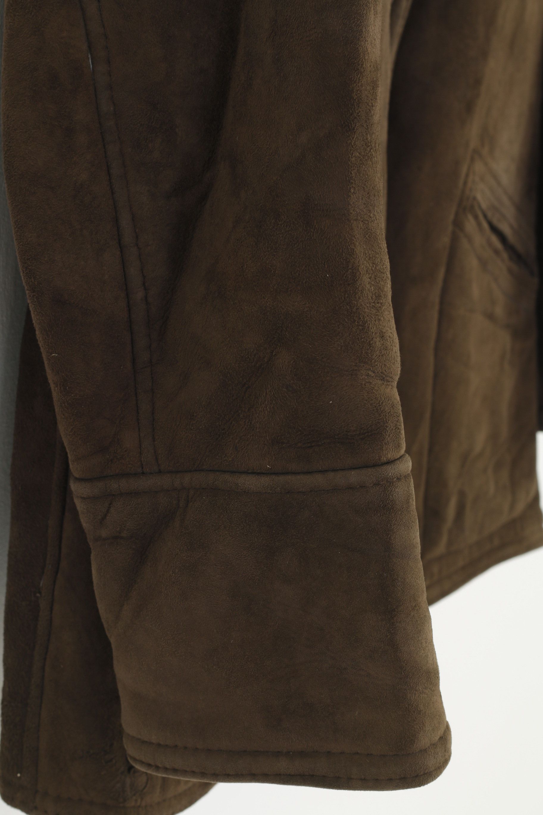 Vintage Real Suede Women 16 XL Jacket Single Breasted Brown 0718 Size XXL / US 16-18 / IT 52-54 - 3 Thumbnail