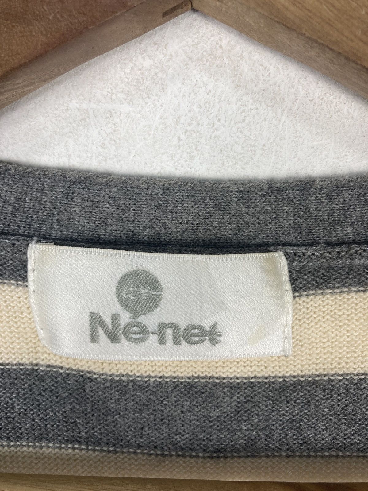 Ne-Net Vintage Né-Net Issey Miyake Cat Logo Stripe Cardigan Size 3 Size L / US 10 / IT 46 - 4 Thumbnail