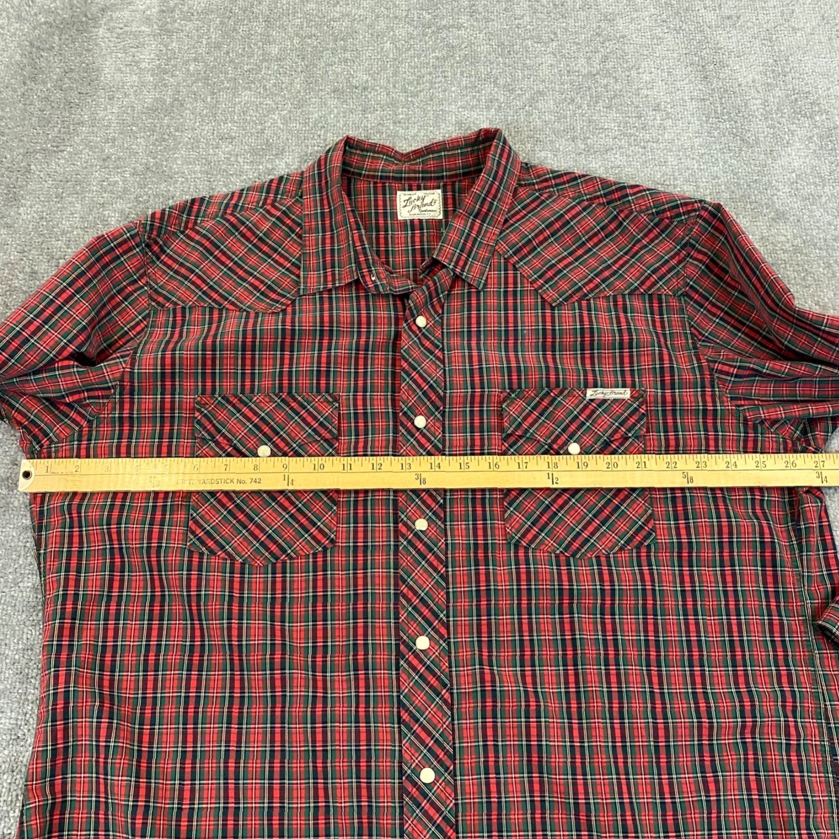 Lucky Brand Lucky Brand Shirt Mens 2XL Multicolor Plaid Tartan Western Sportswear Pearl Snap Button-Up Mens Size US XXL / EU 58 / 5 - 6 Thumbnail