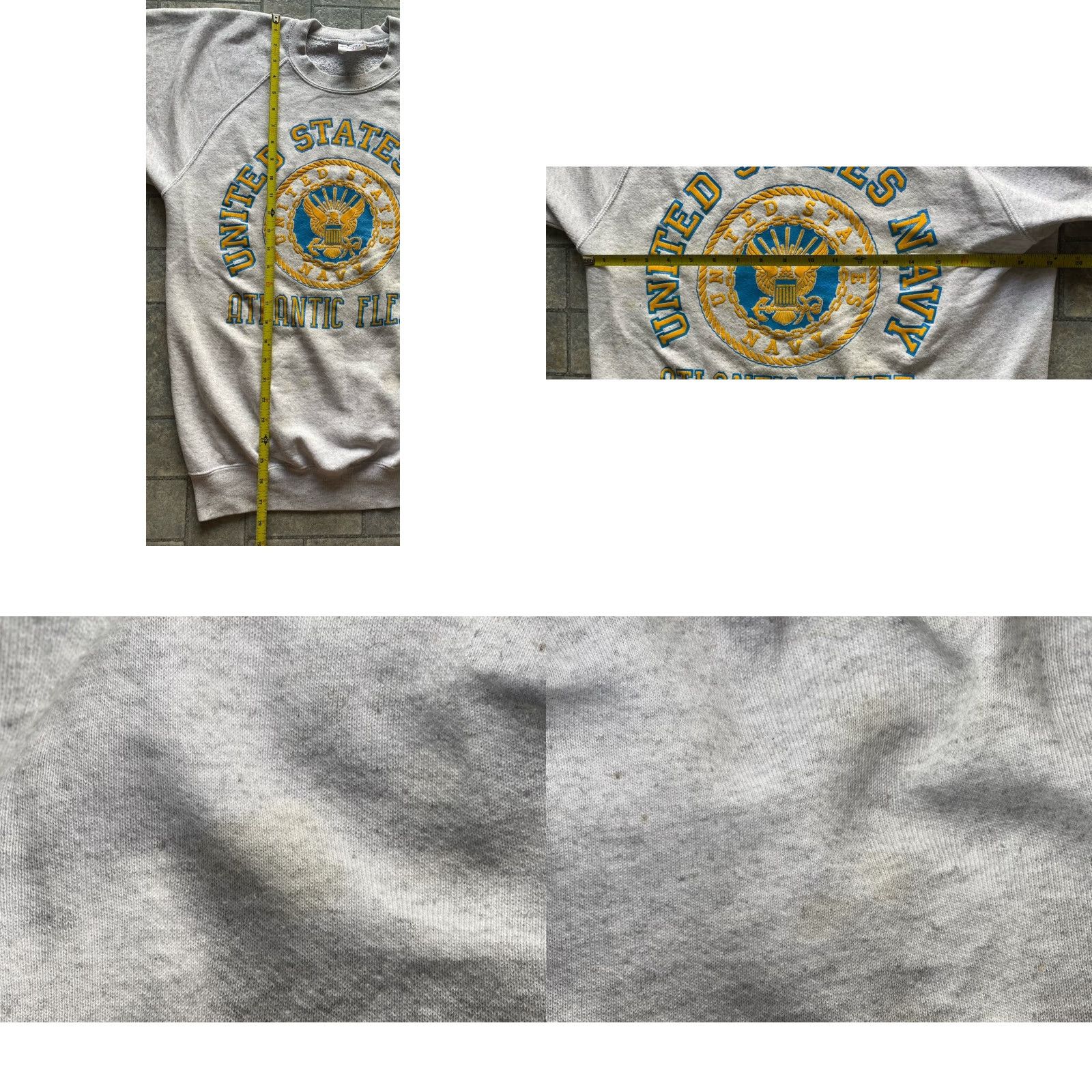 Vintage VINTAGE Santee Sweatshirt United States Navy Atlantic Fleet Men’s M Gray Pullover Sweatshirt M Mens Size US M / EU 48-50 / 2 - 8 Thumbnail