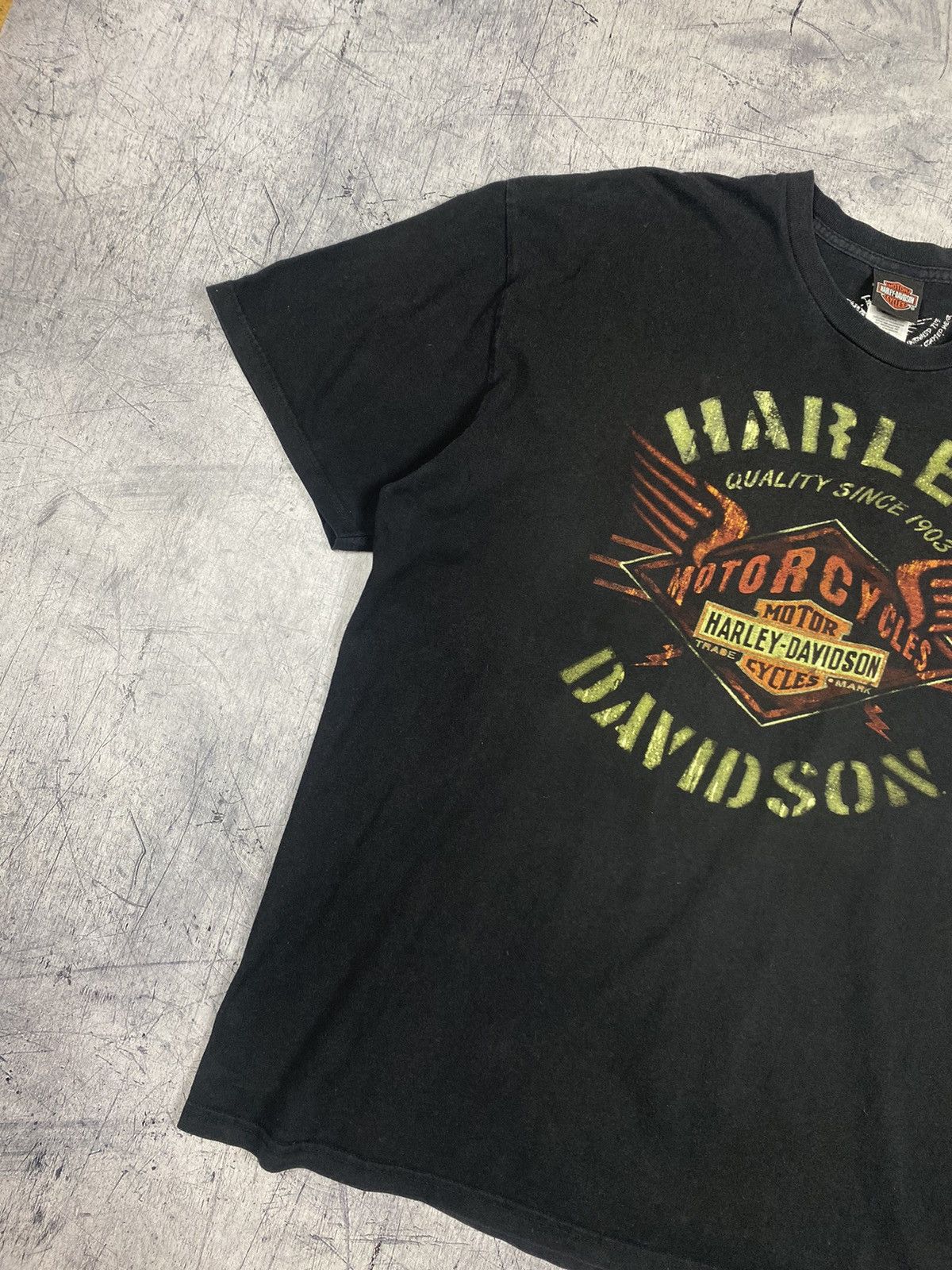 Harley Davidson × Vintage Vintage Harley Davidson Warres England graphic tee 90’s Size US XXL / EU 58 / 5 - 3 Thumbnail