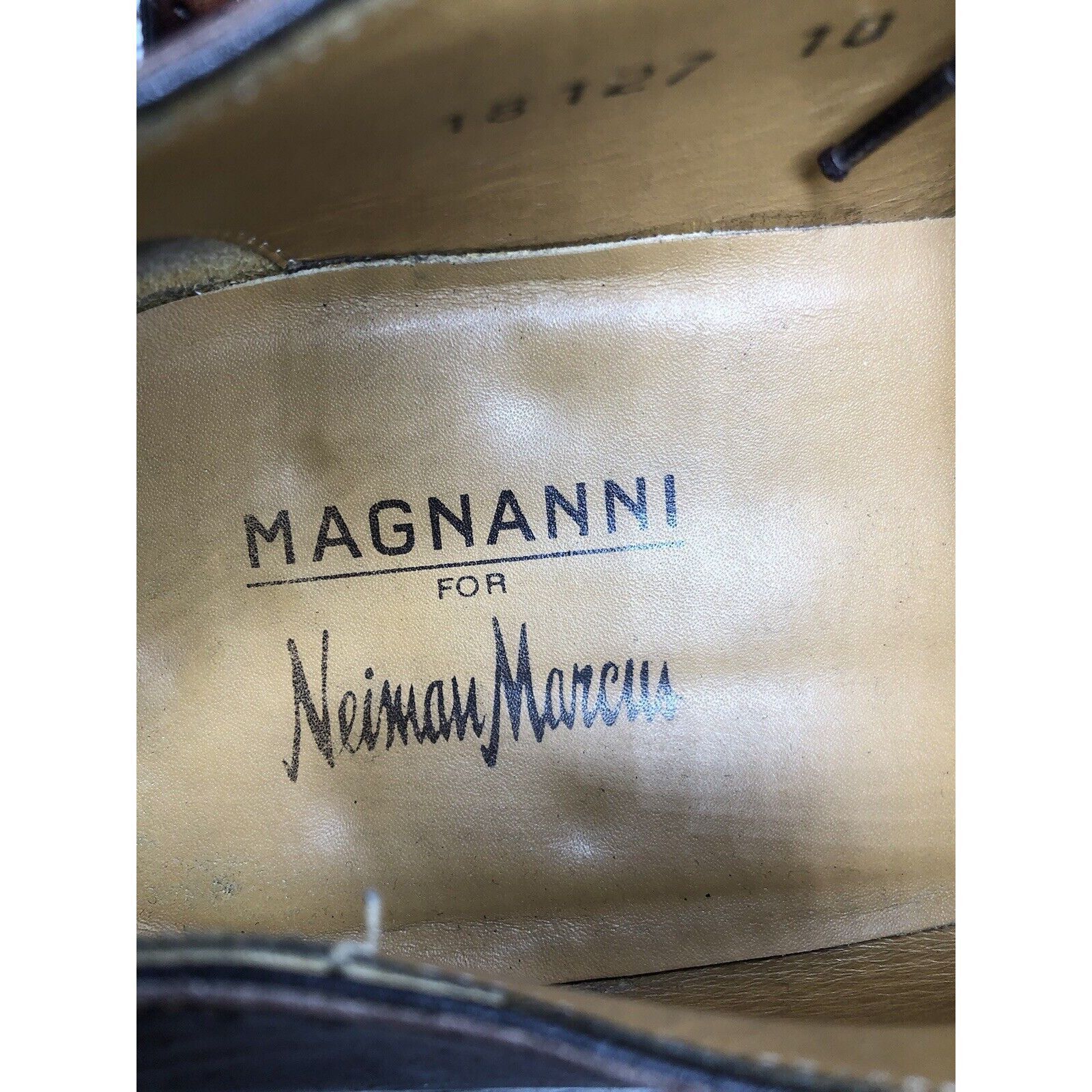 Magnanni Magnanni Neiman Marcus Burnished Brown Leather Wingtip Dress Size US 10 / EU 43 - 12 Thumbnail
