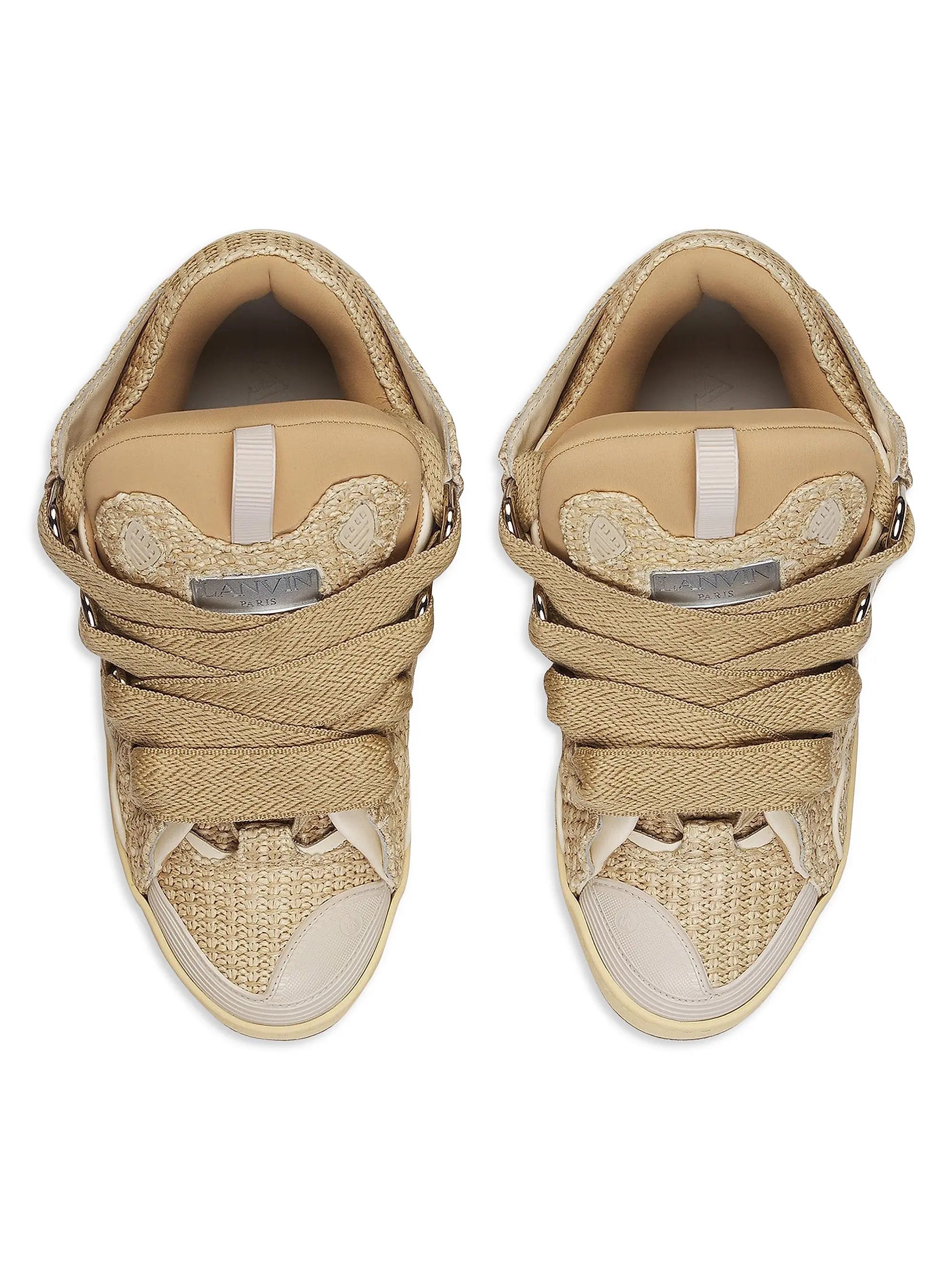 Lanvin os11x0526 Curb Raffia Sneakers in Beige Size US 12 / EU 45 - 3 Thumbnail
