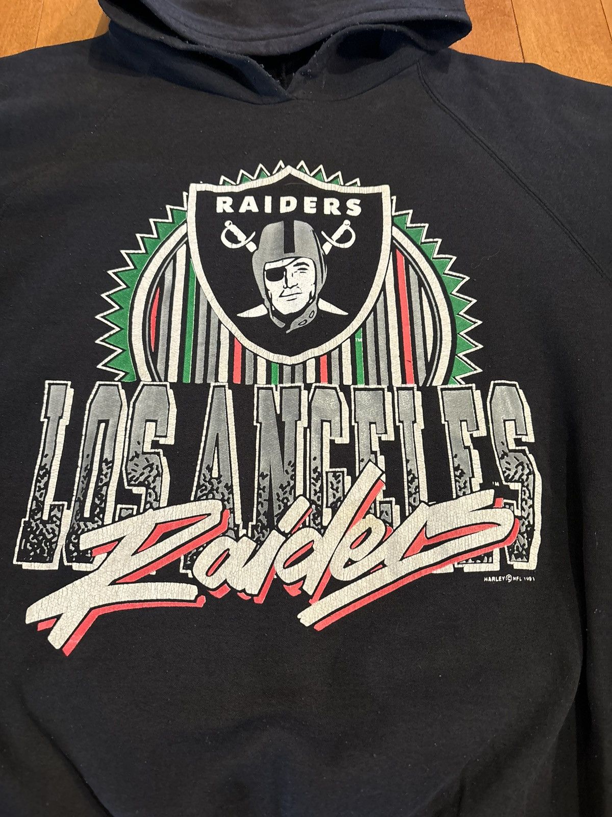 NFL × Vintage VINTAGE 90s LA RAIDERS HOODIE Size US L / EU 52-54 / 3 - 2 Thumbnail