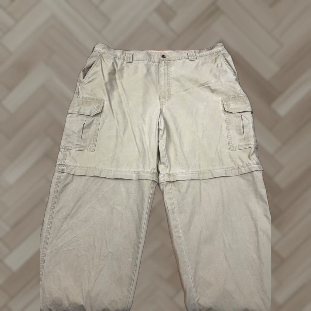 Vintage LL Beans Mens Convertible Pants Cargo 42x33 Beige Outdoor Hiking Camping Size US 42 / EU 58 - 1 Thumbnail