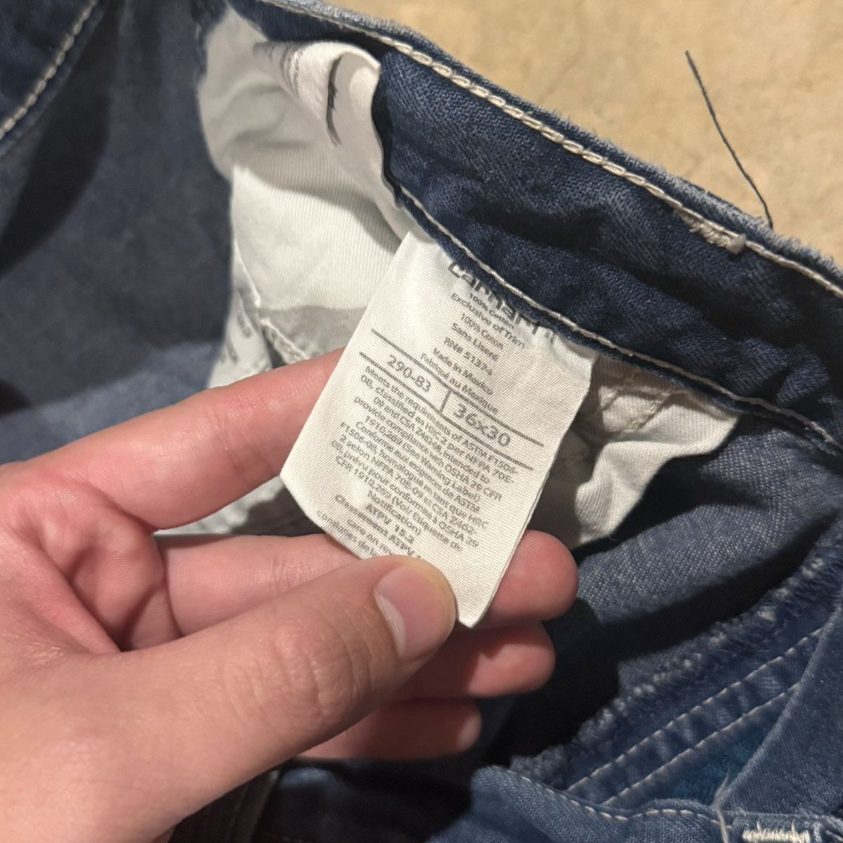 Carhartt 2000s Carhartt Faded Baggy Carpenter Jeans ERD Grunge Y2K Size US 35 - 10 Thumbnail