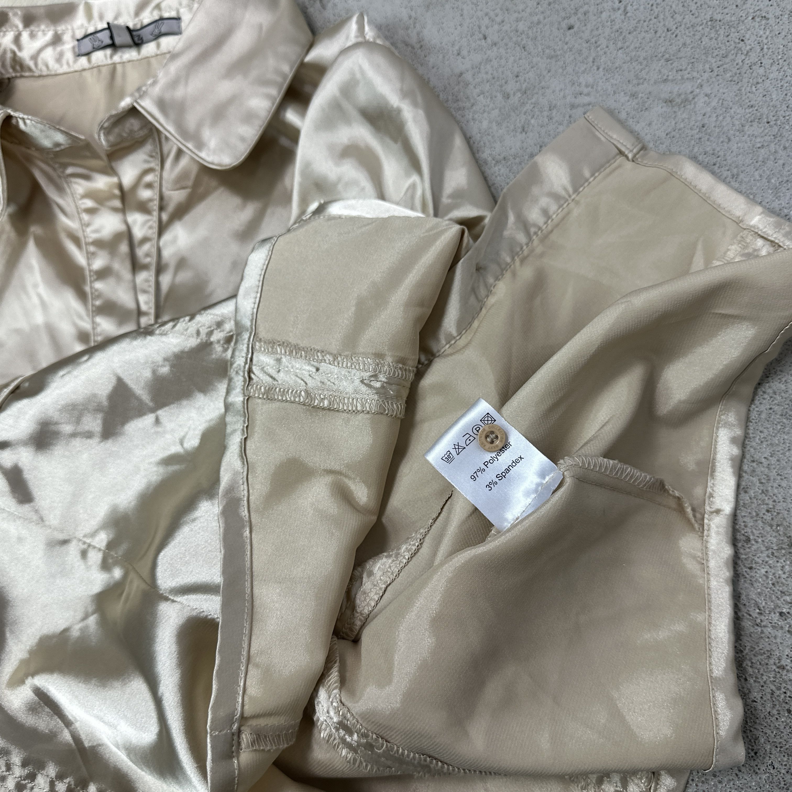 Vintage Vintage Avant Garde Elegant Grunge Satin Shirt Y2K Size M / US 6-8 / IT 42-44 - 4 Thumbnail