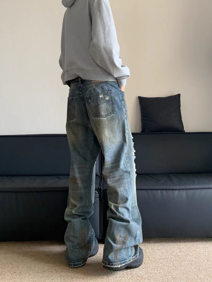 Japanese Brand × Jean Vintage Wasteland Dirty Dye Denim Trousers Size US 34 / EU 50 - 4 Thumbnail