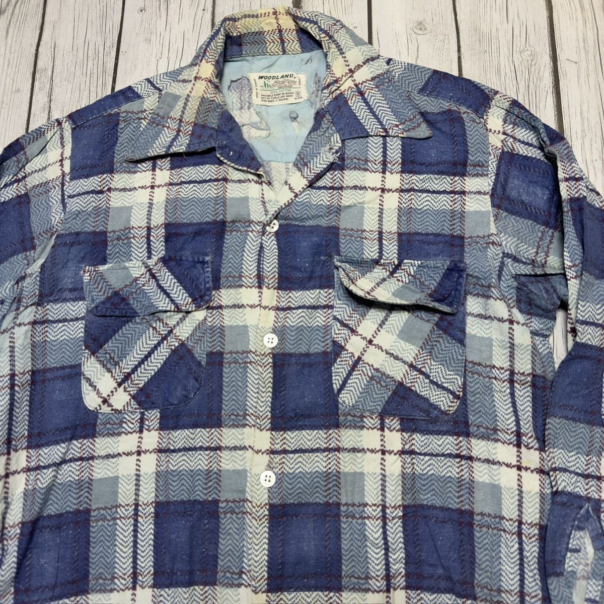 Vintage Vintage Woodland sanforized flannel shirt Size US S / EU 44-46 / 1 - 3 Thumbnail
