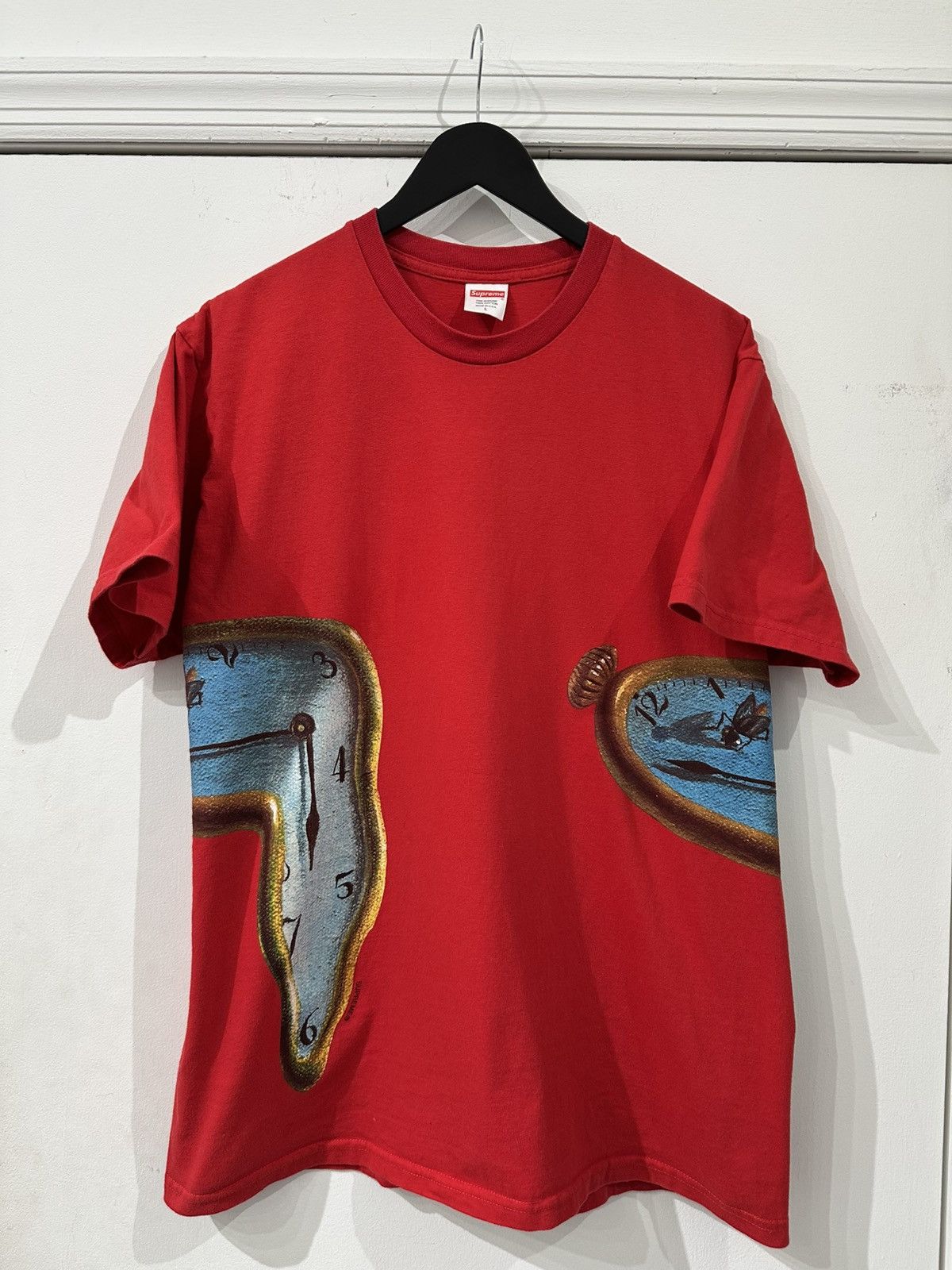 Supreme x Salvador Dalí Melting Clock T-Shirt Red Size L