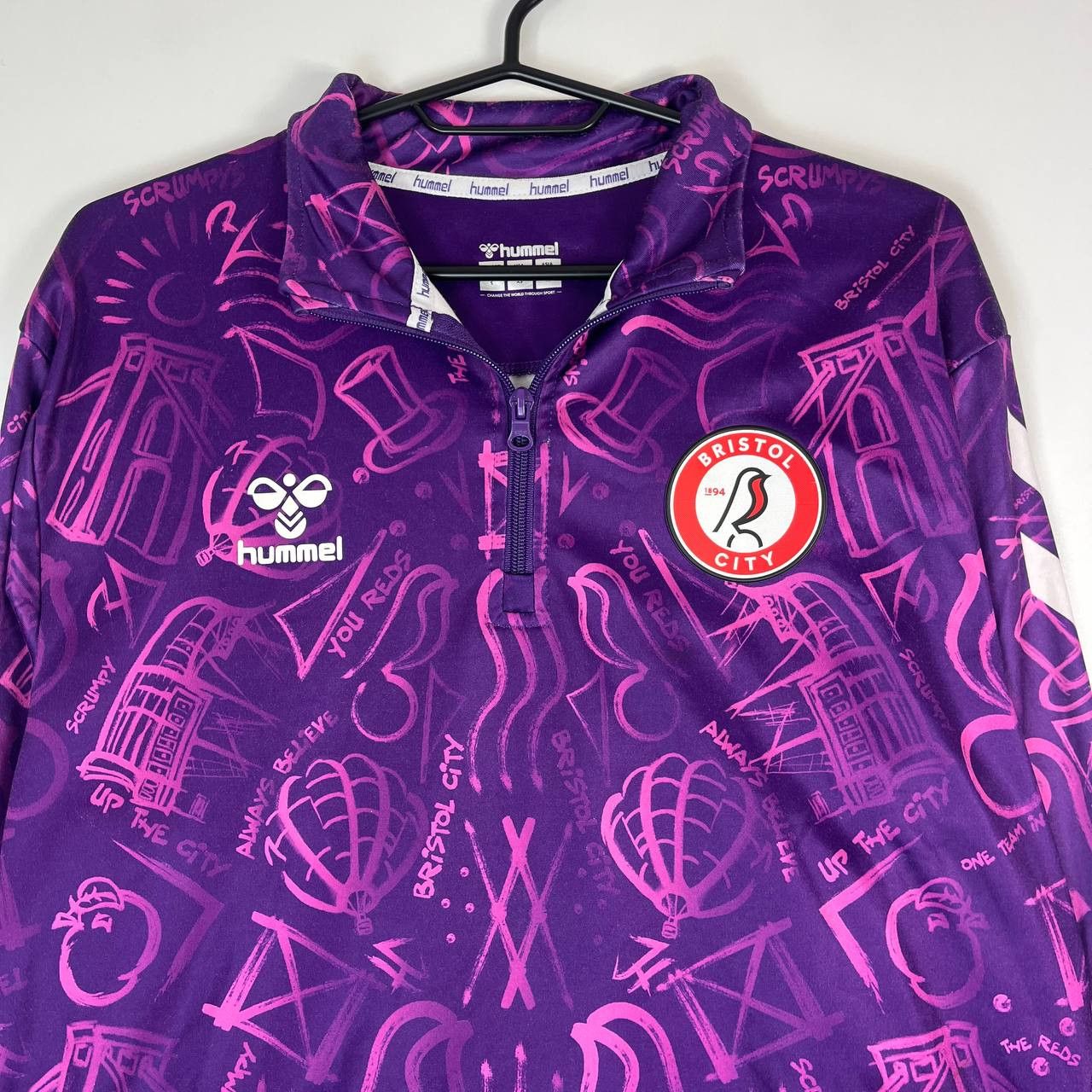 Hummel Hummel Bristol City Training Top Half Zip Purple Mens Size S Size US S / EU 44-46 / 1 - 2 Thumbnail