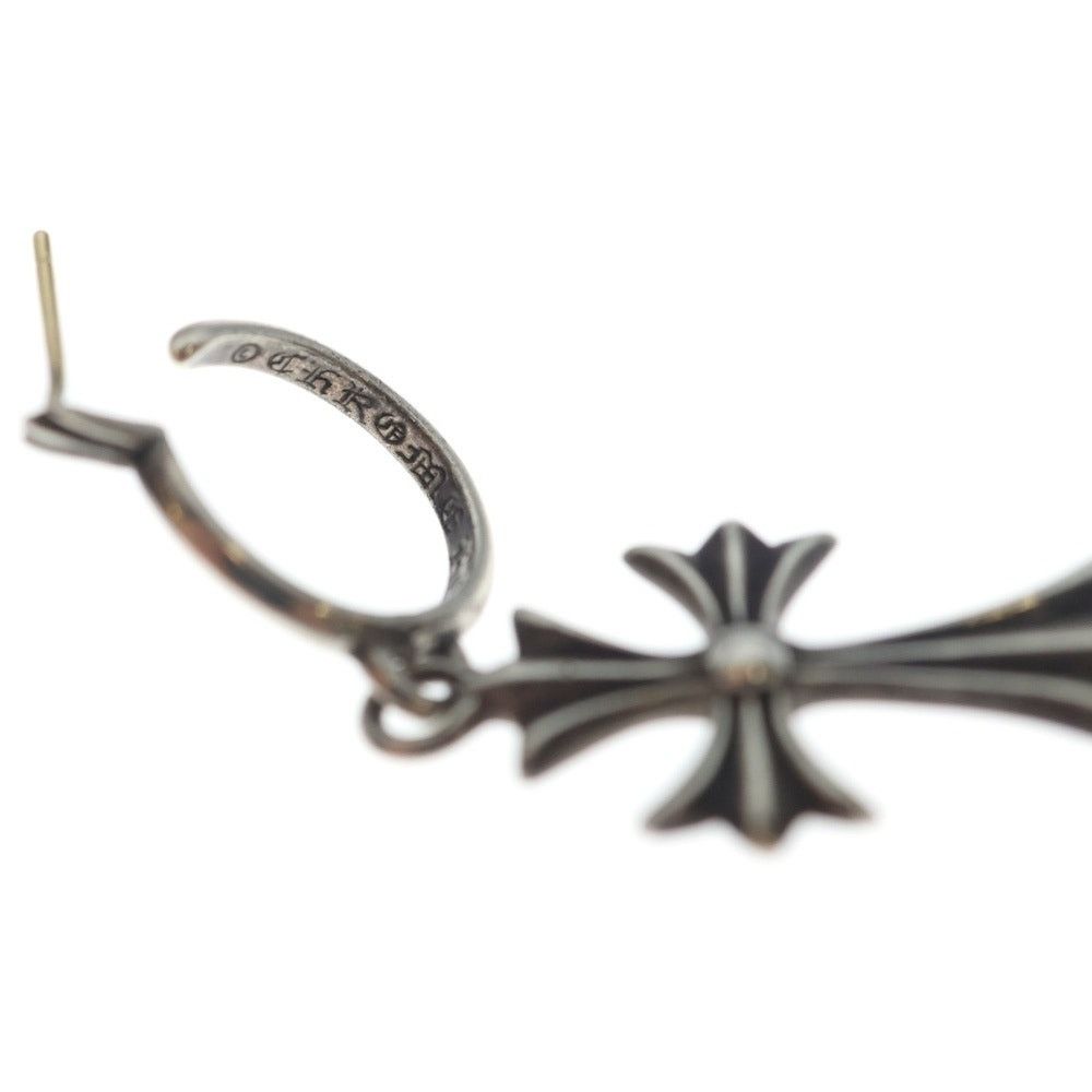 Chrome Hearts Chrome Hearts Silver Tiny CH Cross Hoop Earring Size ONE SIZE - 6 Thumbnail