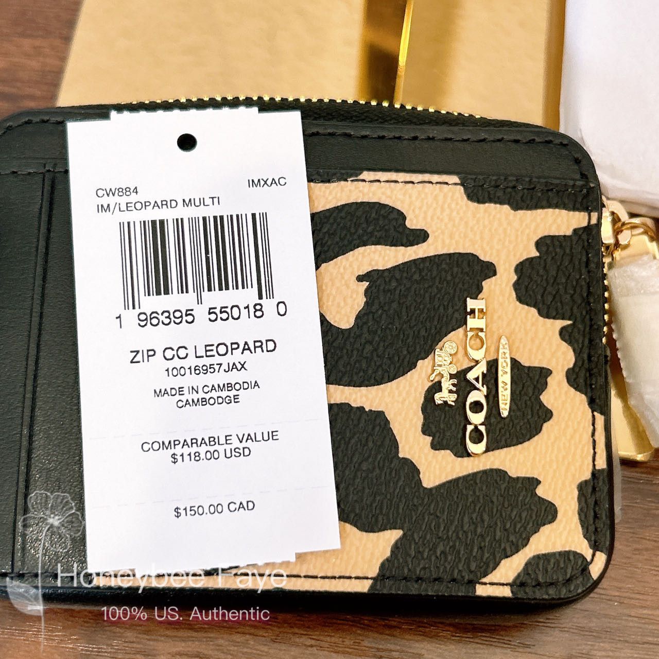 Coach Zip Card Case With Leopard Print CW884 Size ONE SIZE - 10 Thumbnail