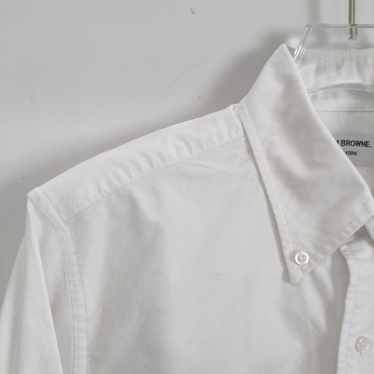 Thom Browne Thom Browne White Double Sleeve Logo Long Sleeve Shirt K26WX Size US L / EU 52-54 / 3 - 3 Thumbnail