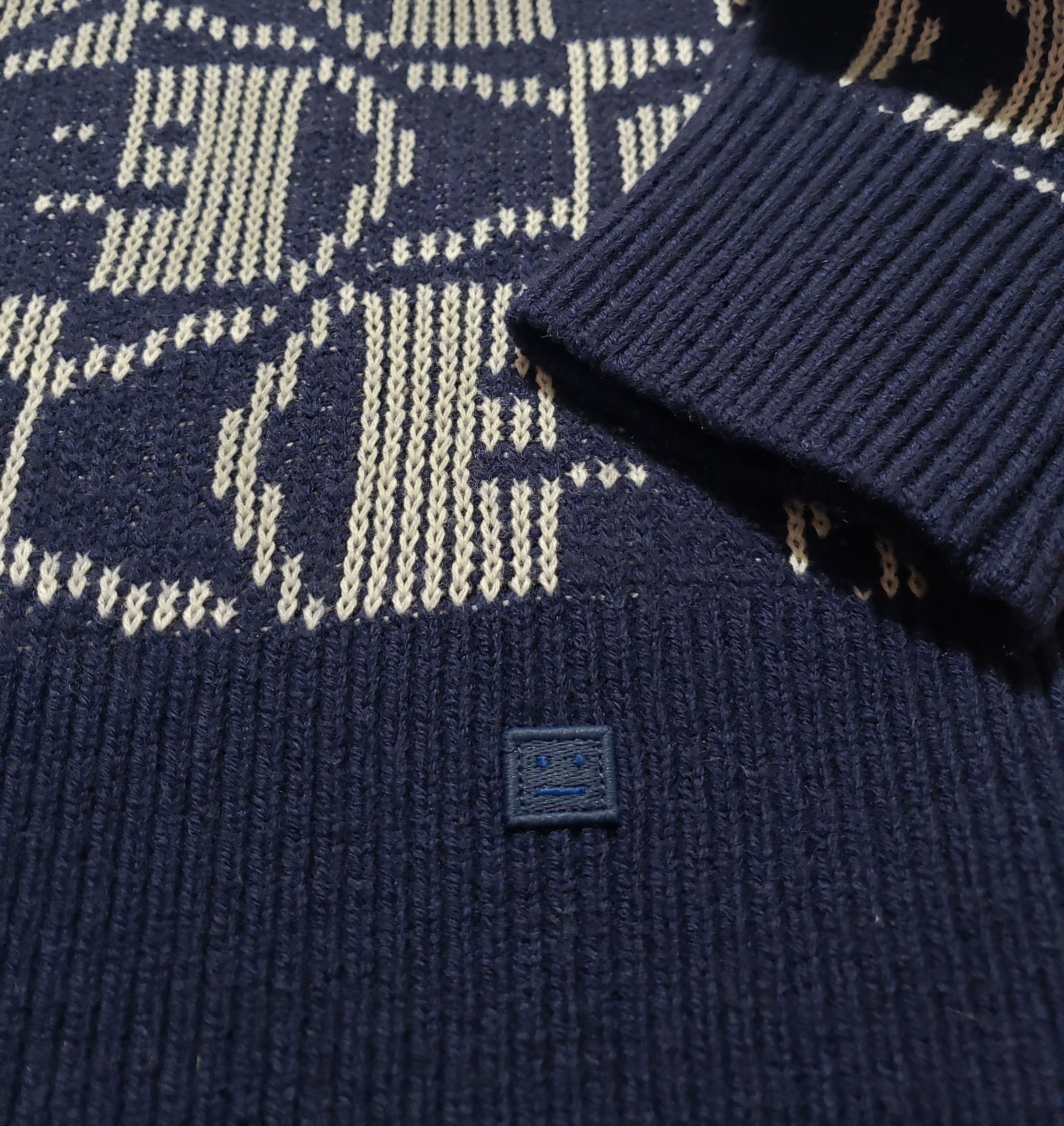Acne Studios Jacquard Face Knit Crewneck Sweater Size US XS / EU 42 / 0 - 6 Thumbnail