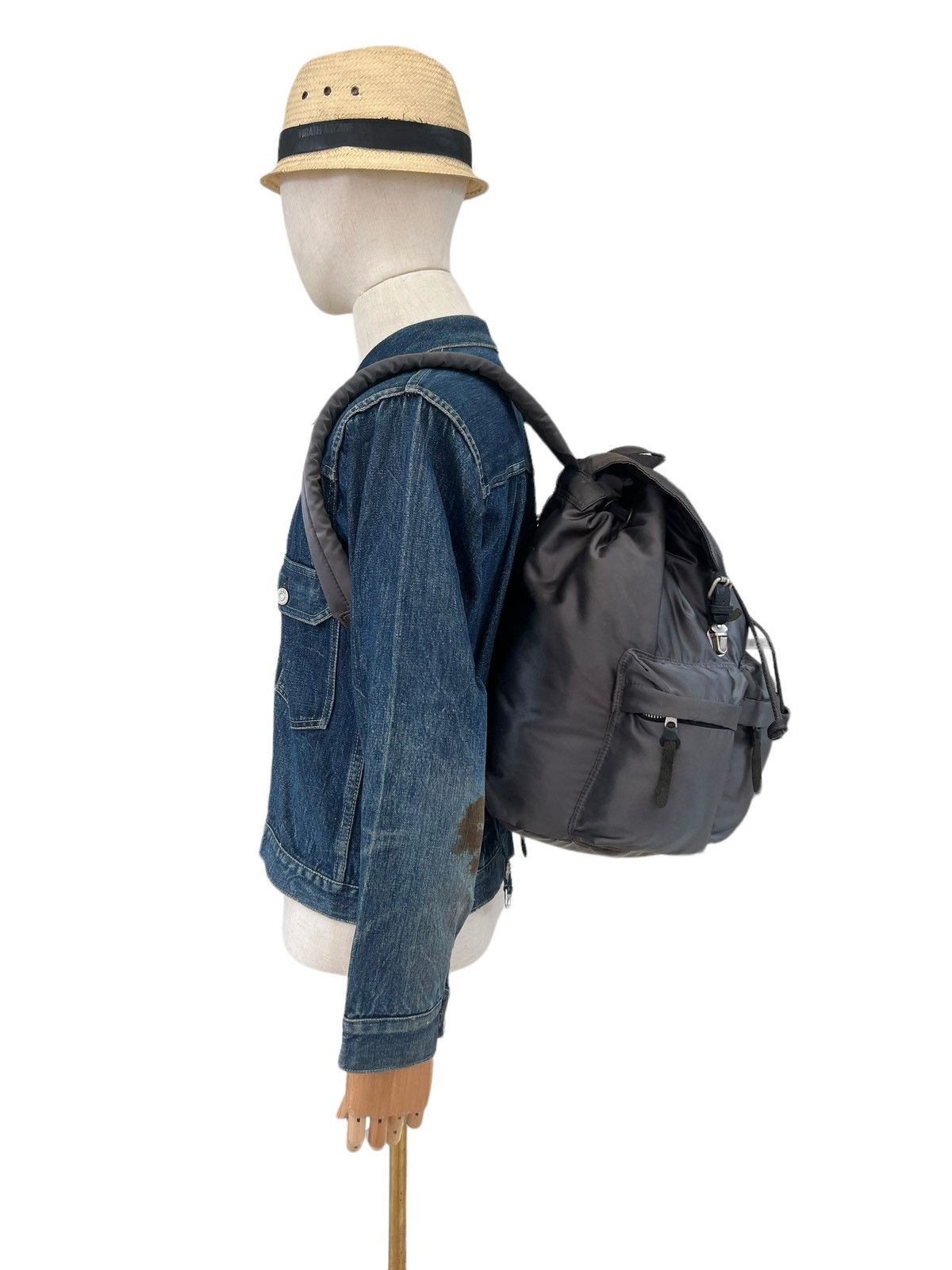 Vintage A.I.P Japan Grey Tactical Nylon Tanker Backpack Size ONE SIZE - 8 Thumbnail