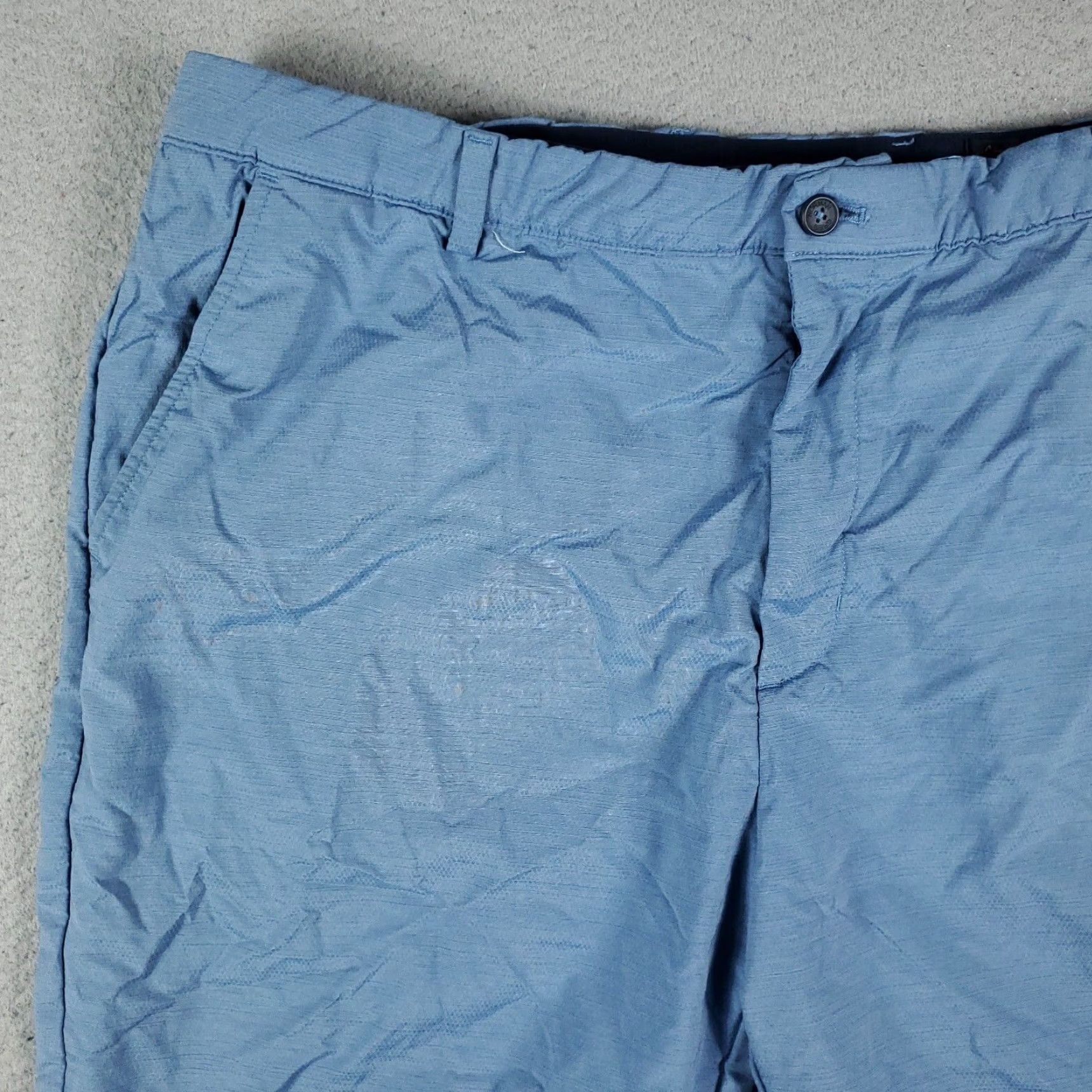 Vintage Greg Norman Blue Chinos Shorts Flat Front Pockets Belt Loops Regular 42 Mens Size 42 Blue Polyester Spandex Logo Vintage No Size US 42 / EU 58 - 2 Thumbnail