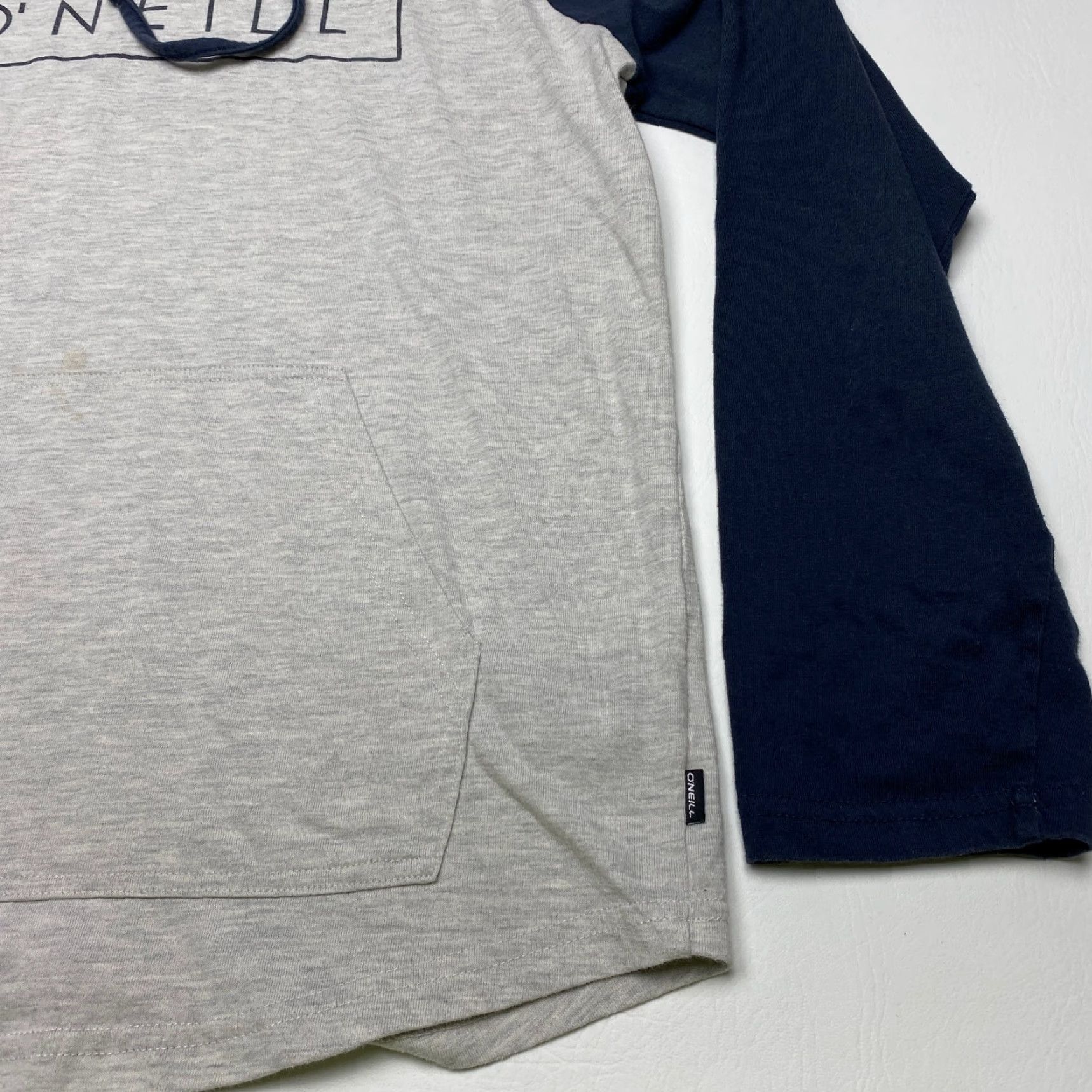 O'Neill O'Neill Hoodie Mens Medium Gray Blue Pullover Drawstring Skater Lightweight Crew Neck Pockets Logo Knit Cotton Polyester Sports Activewear Shirt Size US M / EU 48-50 / 2 - 4 Thumbnail