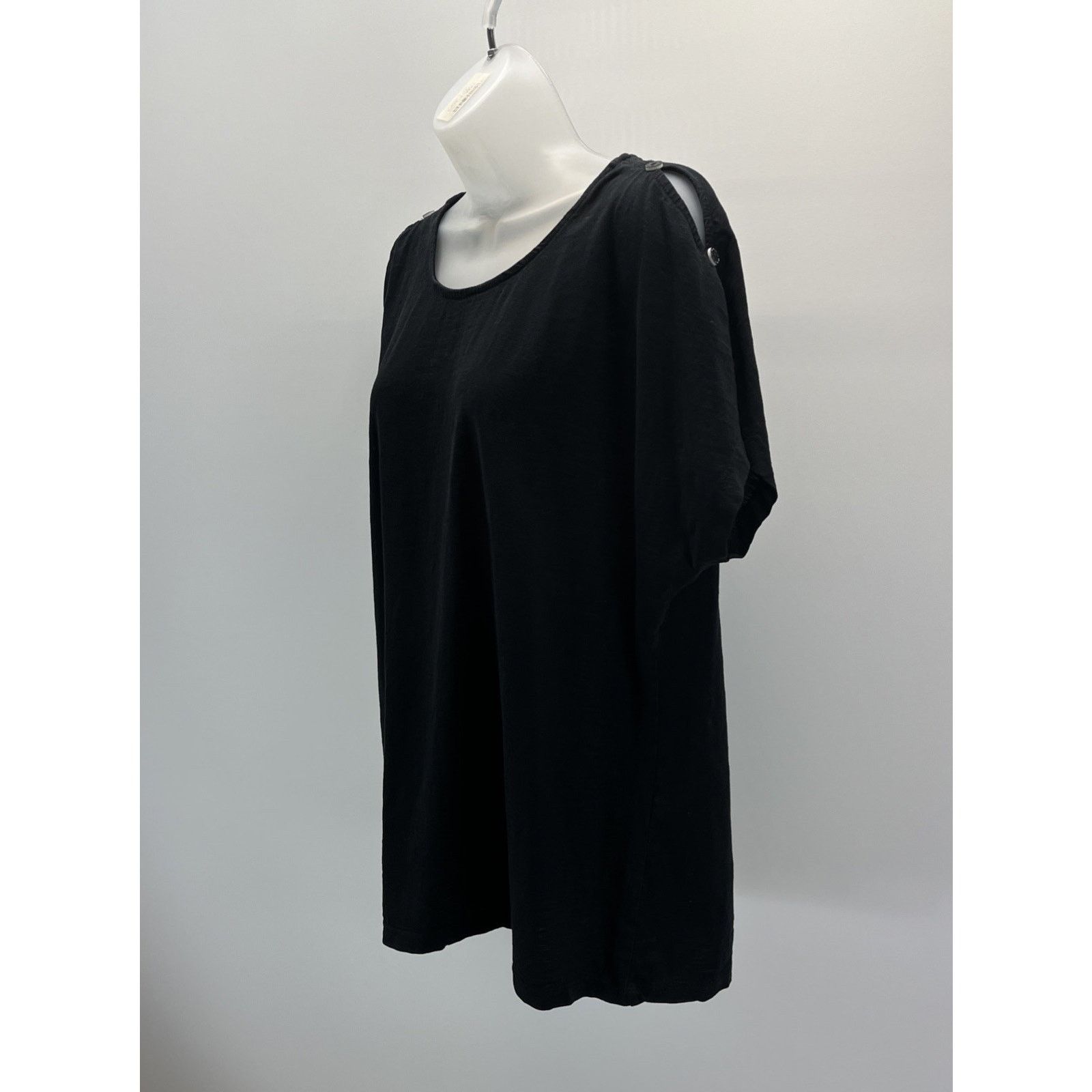 Chicos Chico's Black Scoop Neck Knit Top Size 2 Large Size L / US 10 / IT 46 - 3 Thumbnail