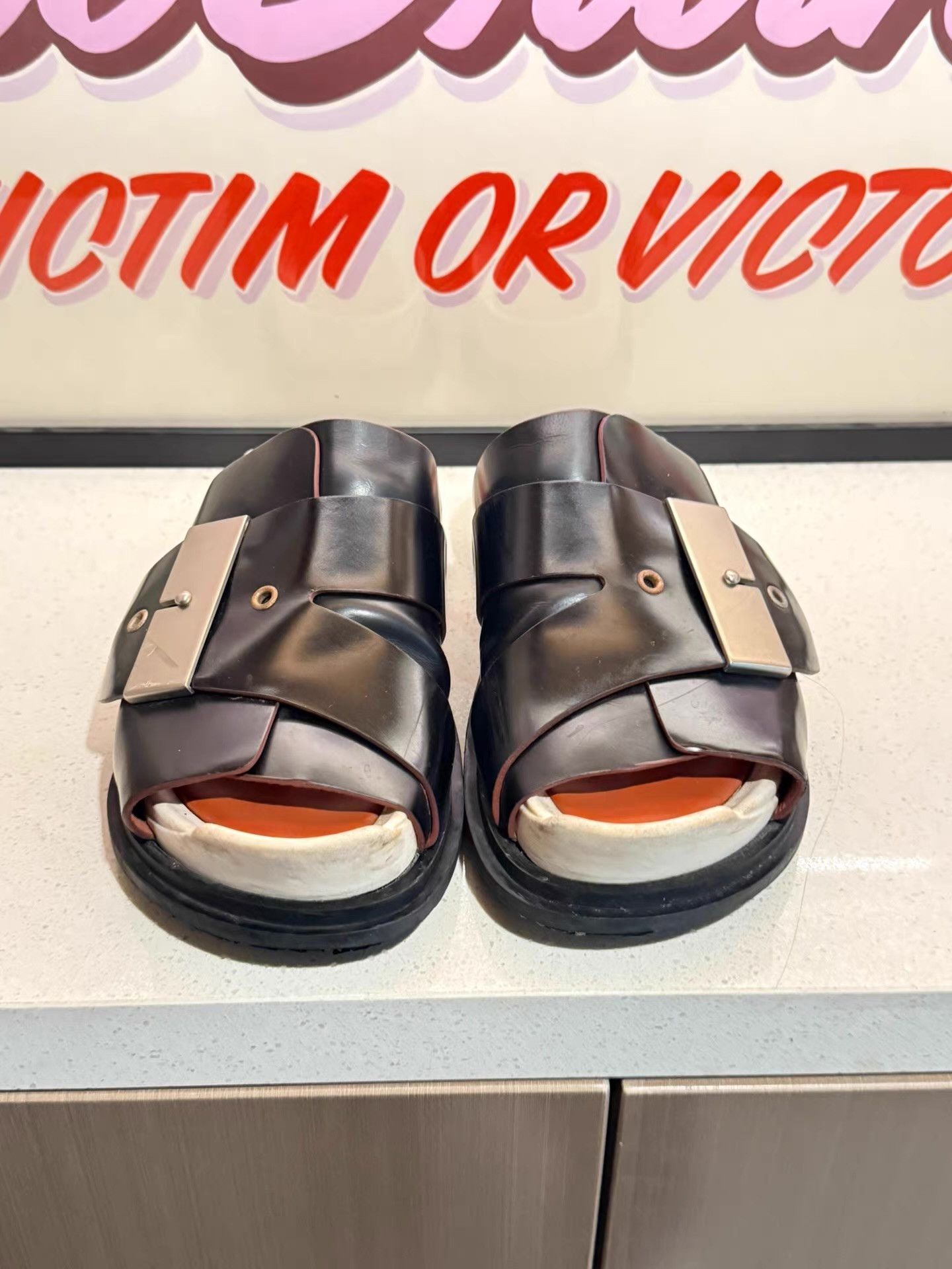 Acne Studios Acne Studios Leather Panel Slides Ｑ20 Size US 5 / EU 37 - 2 Thumbnail