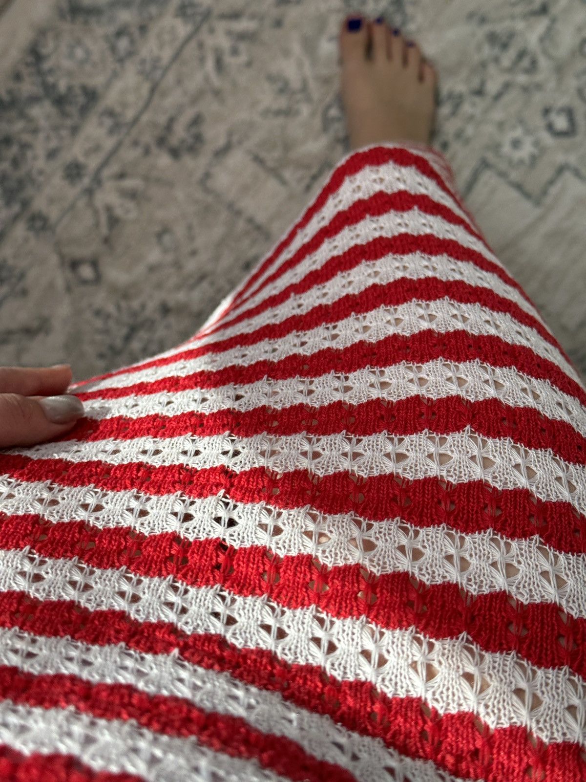 PrettyLittleThing Summer dress in red and white stripe maxi dress Size S / US 4 / IT 40 - 2 Thumbnail