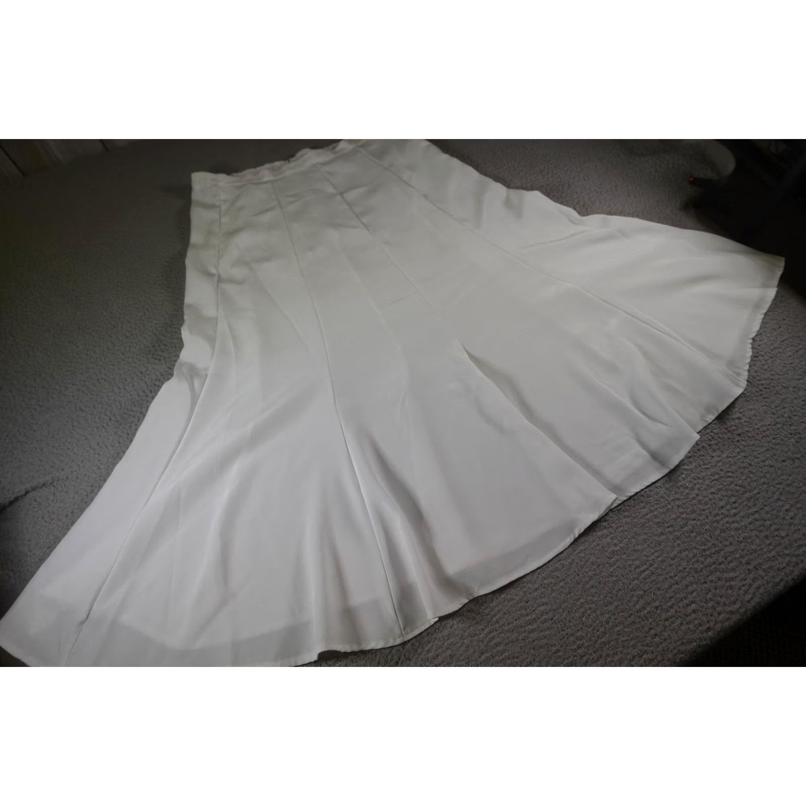 DANCER Vintage Western Skirt Womens Large White Long Flare Cowgirl Rodeo Dance Show Size 36" / US 14 / IT 50 - 3 Thumbnail