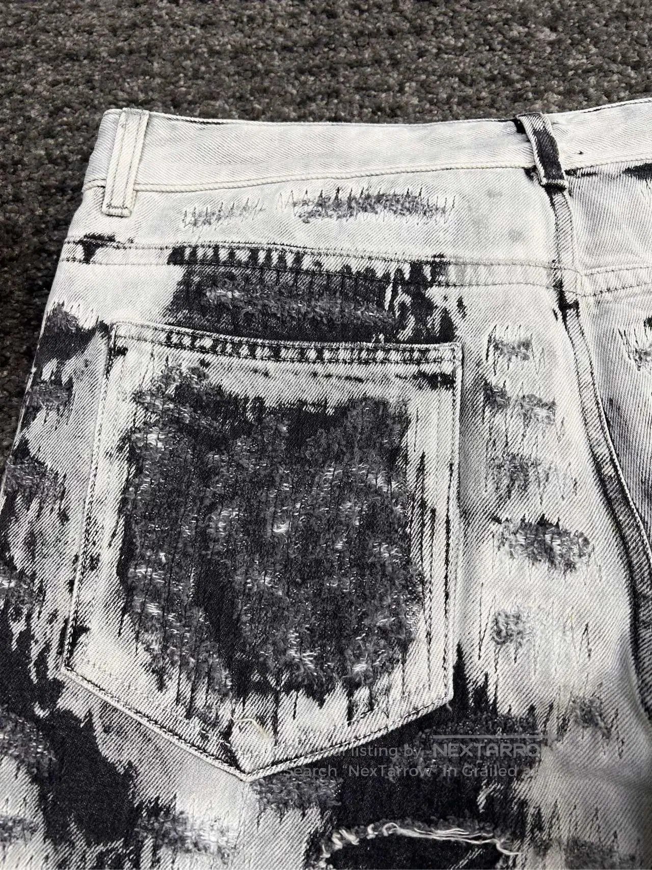 Givenchy Givenchy Boro Black and White Distressed Jeans. Size US 34 / EU 50 - 6 Thumbnail