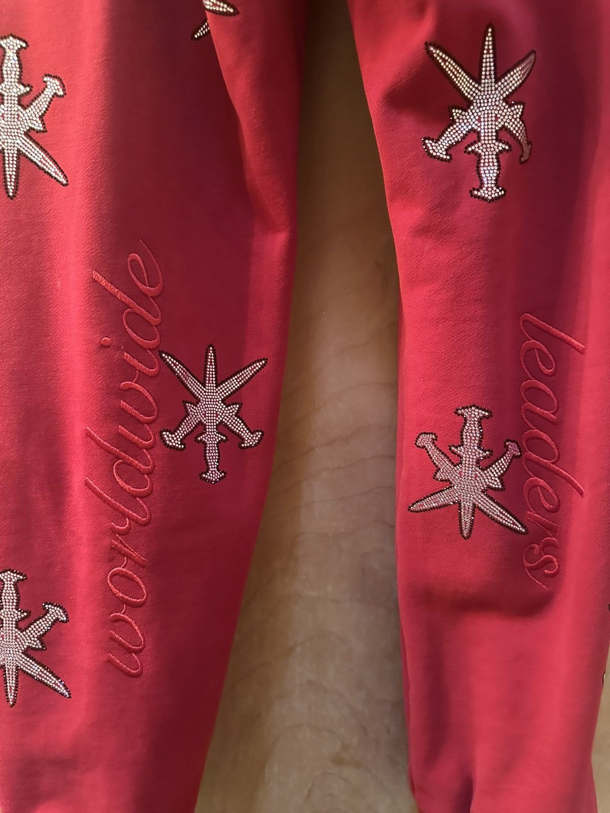 Unknown London Unknown London Red Dagger Rhinestone Sweatpants Size US 32 / EU 48 - 3 Thumbnail