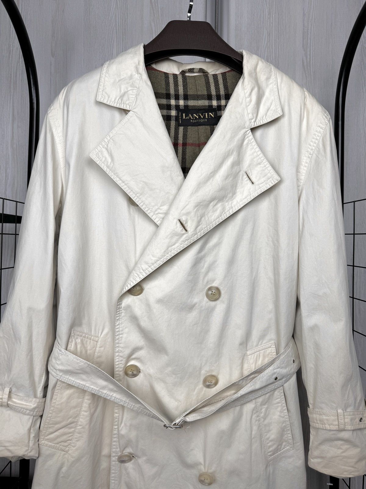 Lanvin Lanvin Boutique vintage double-breasted trench coat check 48 Size US M / EU 48-50 / 2 - 3 Thumbnail