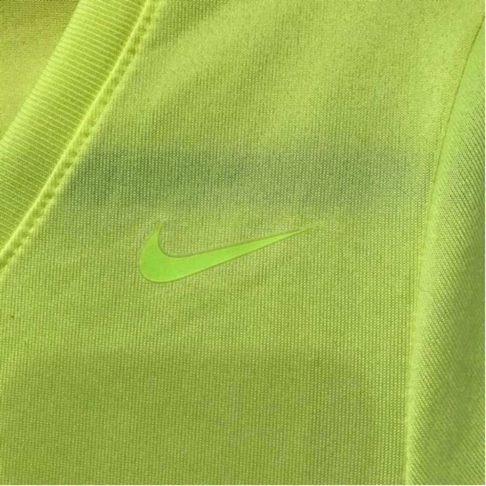 Nike Nike Dri-FIT Neon Yellow V-Neck Athletic T-Shirt Size M / US 6-8 / IT 42-44 - 4 Thumbnail