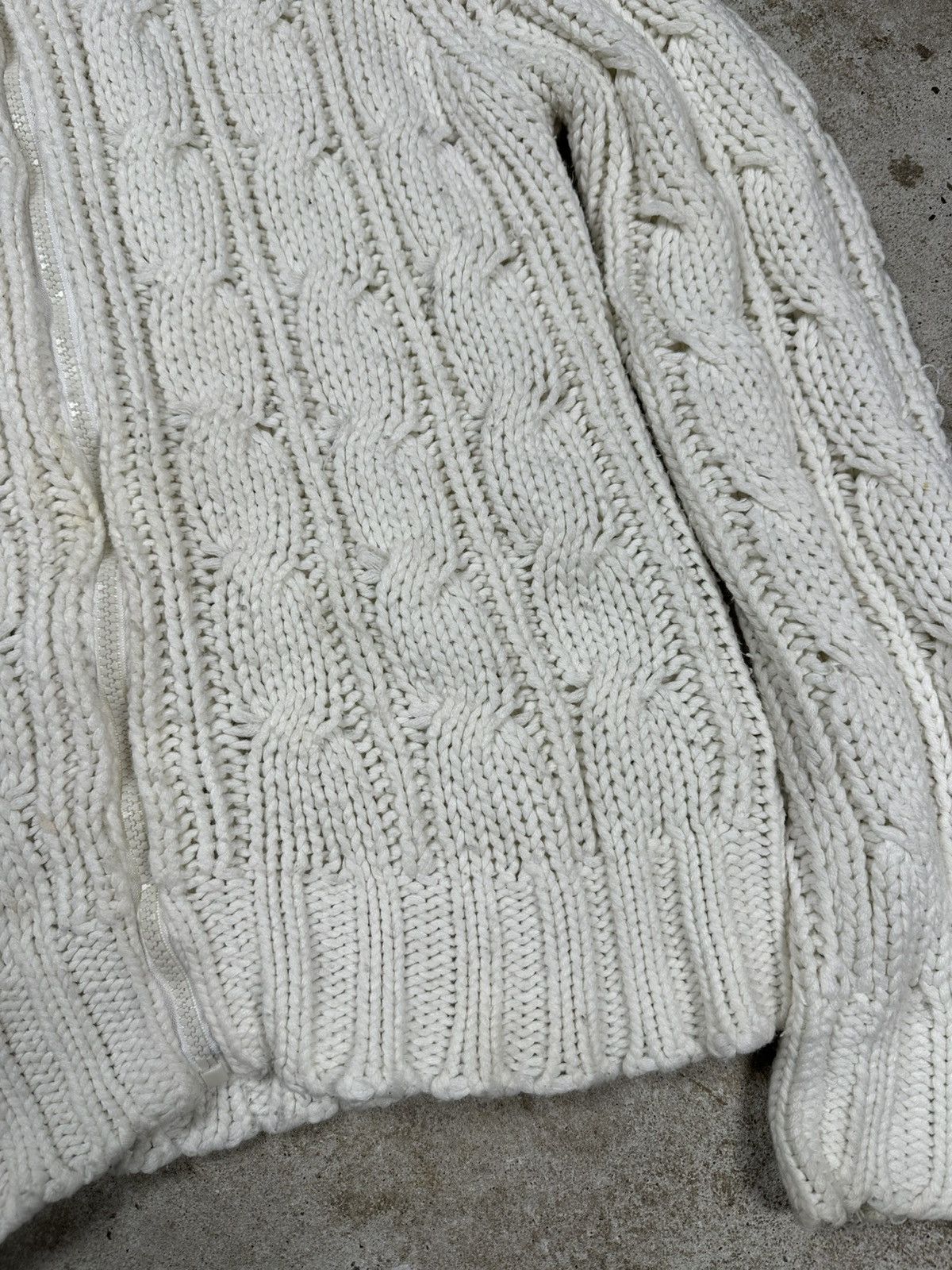 If Six Was Nine × Japanese Brand × Le Grande Bleu (L.G.B.) Vintage Y2K Faux Fur Cable Knit Full Zip Hooded Sweater Size US S / EU 44-46 / 1 - 6 Thumbnail
