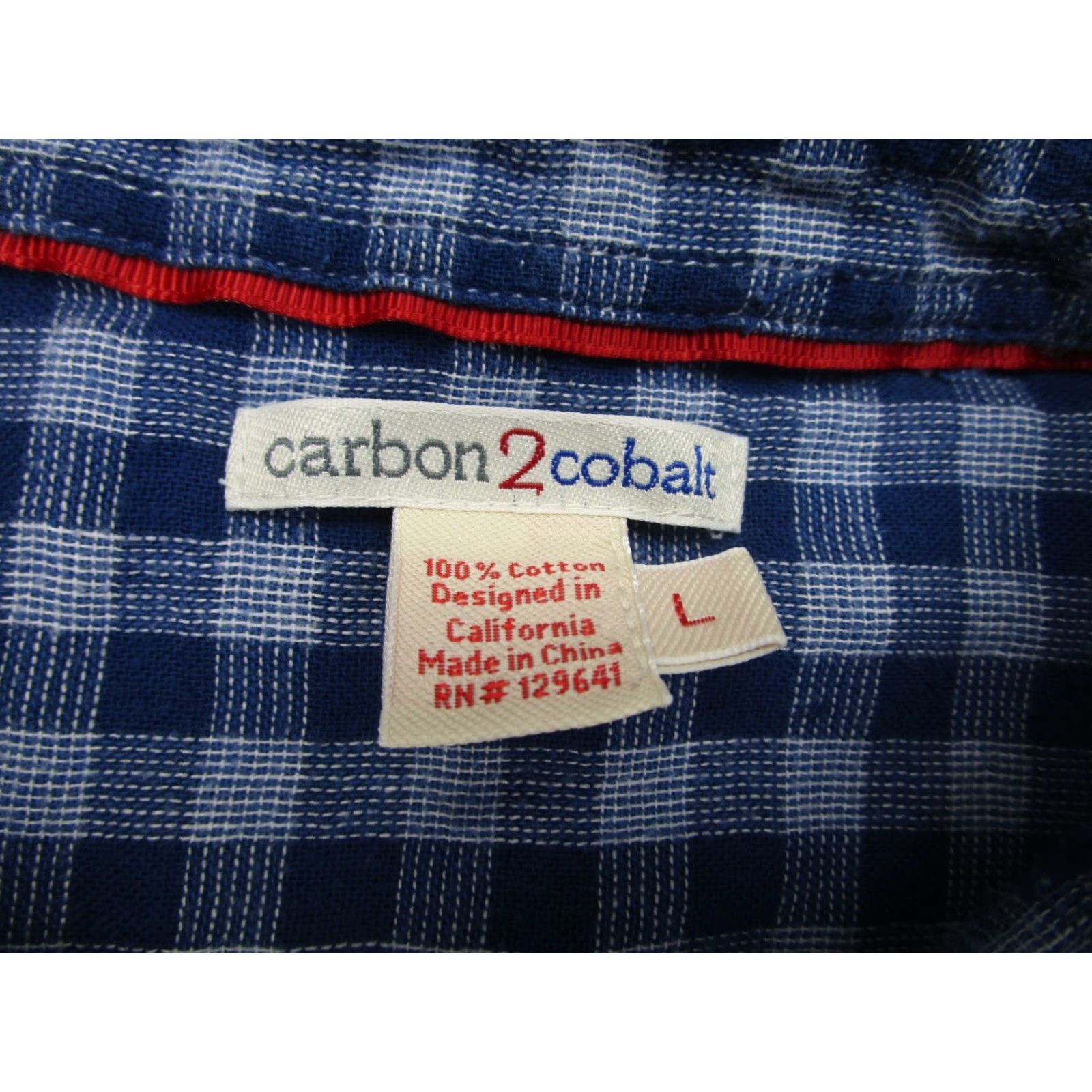 Carbon2Cobalt VINTAGE Carbon 2 Cobalt Shirt Mens Large Blue Plaid Long Sleeve 2 Ply Layered Adult Size US L / EU 52-54 / 3 - 5 Thumbnail
