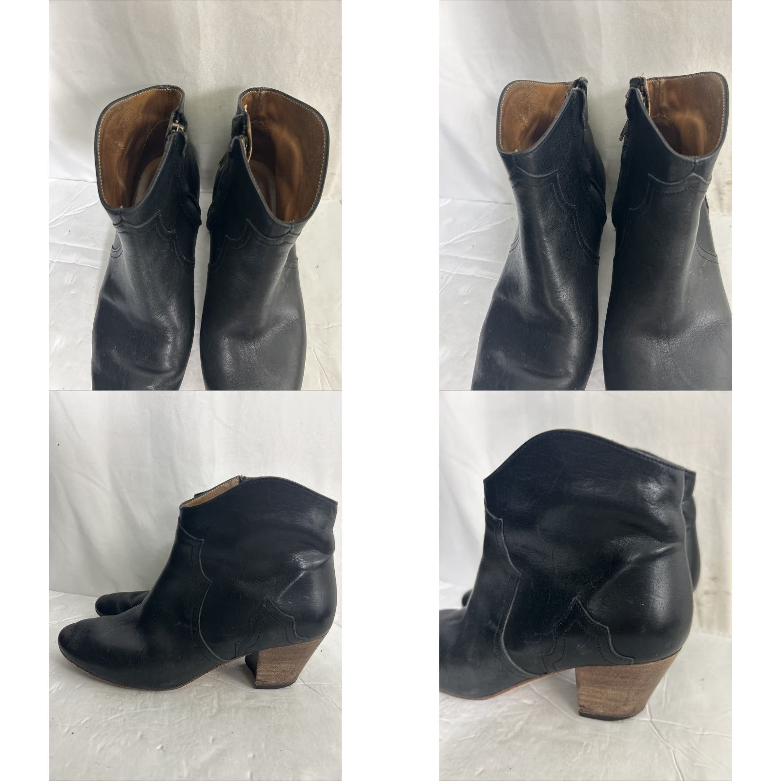 Isabel Marant Isabel Marant Dicker Ankle Leather Boots Black Womens Size 38 US 8 Zipper Western High Heel Boots Size US 8 / IT 38 - 8 Thumbnail