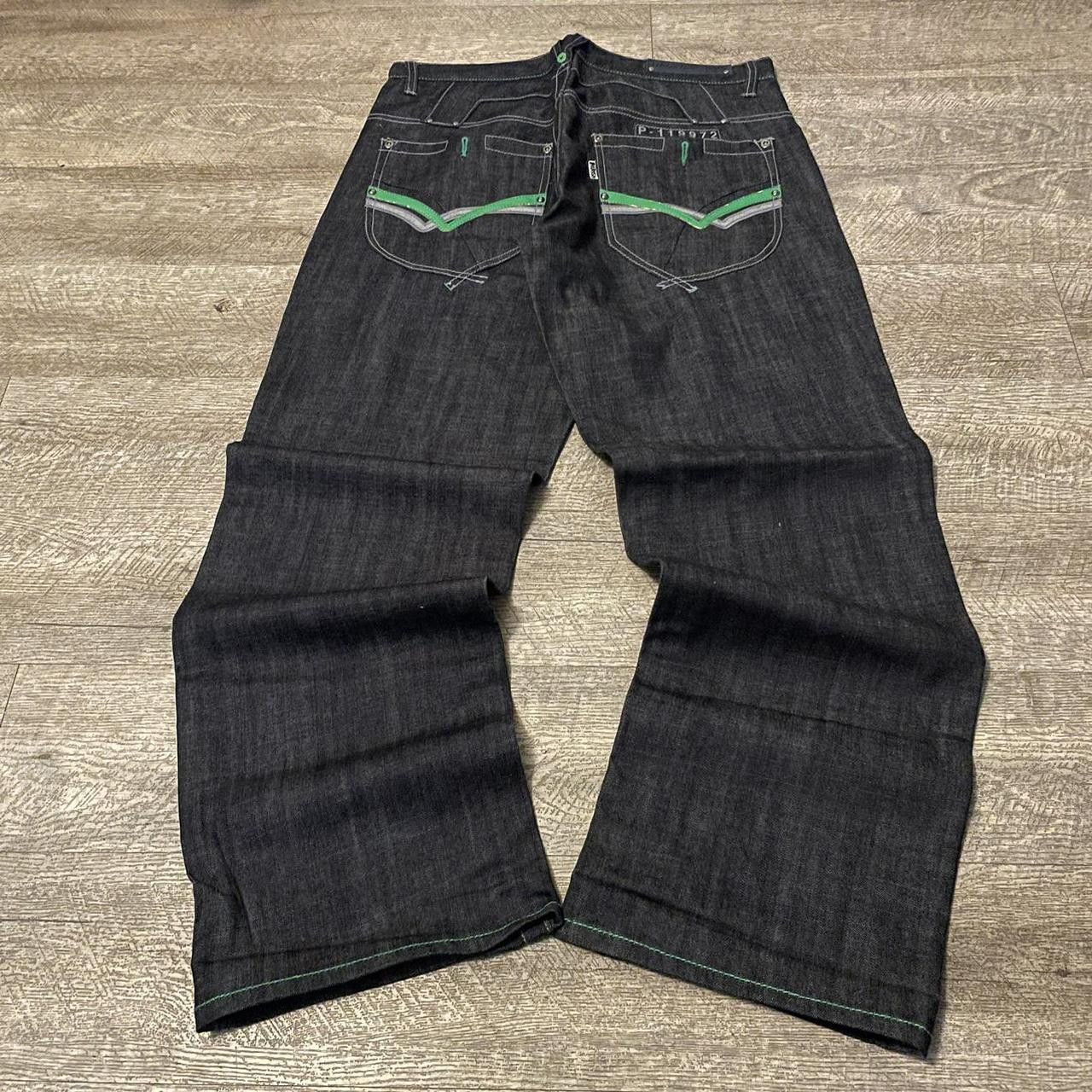 JNCO × Vintage Vintage Y2K Black Parish Embroidered Baggy Wide Leg Jeans Size US 38 / EU 54 - 1 Thumbnail