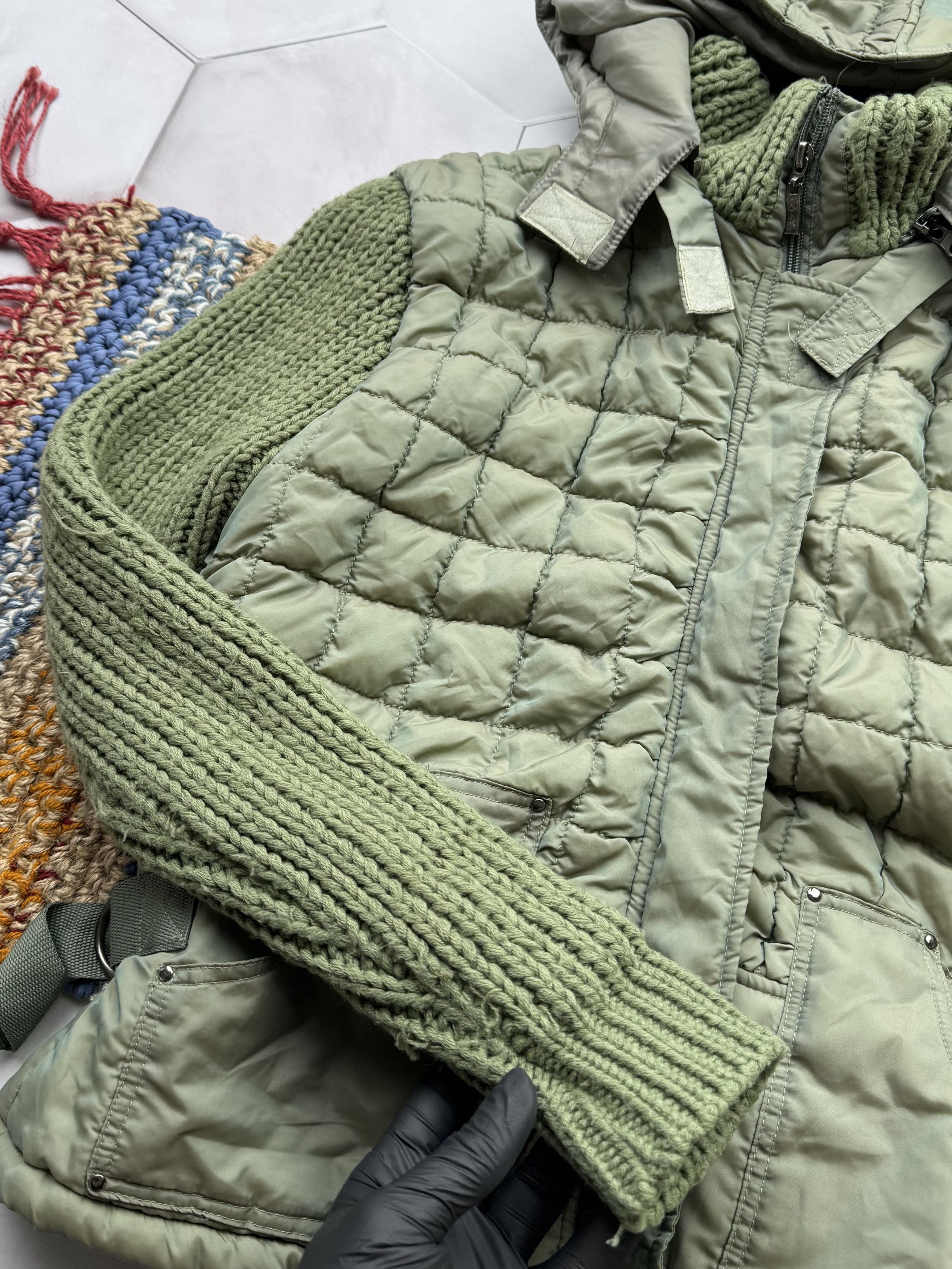 Japanese Brand Vintage Hooded Cropped Jacket With Knitted Sleeve Size M / US 6-8 / IT 42-44 - 4 Thumbnail