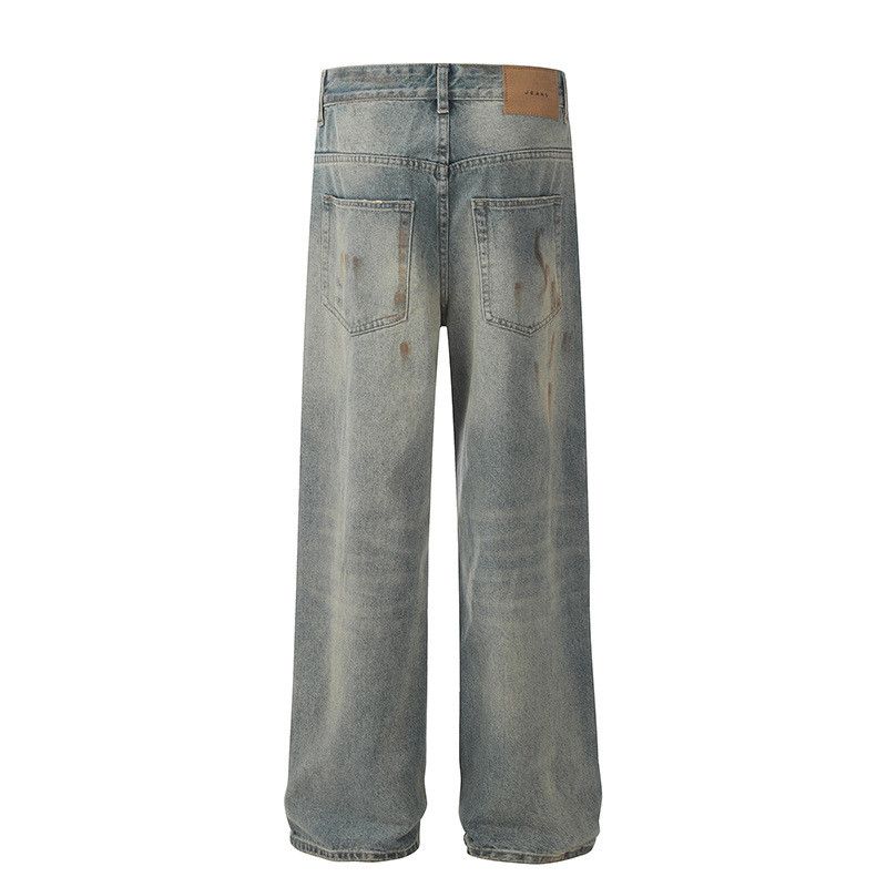 Japanese Brand American men's loose straight leg washed distressed jeans Size US 32 / EU 48 - 2 Thumbnail