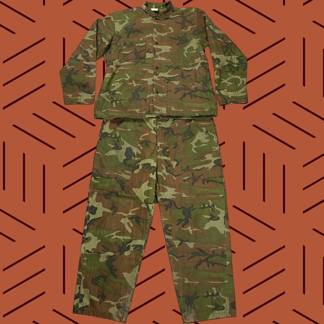 Vintage VTG 60S IDEAL DPM WOODLAND CAMO 2-PIECE POPLIN HUNTING PANTS JACKET SZ L Adult Large Cotton Poplin Military Vintage 1960s IDEAL PRODUCTS Mens Size US 38 / EU 54 - 1 Thumbnail