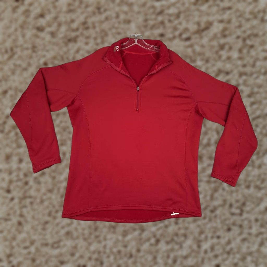 Mountain Hardwear Mountain Hardwear Sweater Womens XL Red Fleece 1/4 Zip Mock Long Sleeve Pullover Outdoor Hiking Casual Mens Womens Girls Boys Size XL / US 12-14 / IT 48-50 - 1 Thumbnail