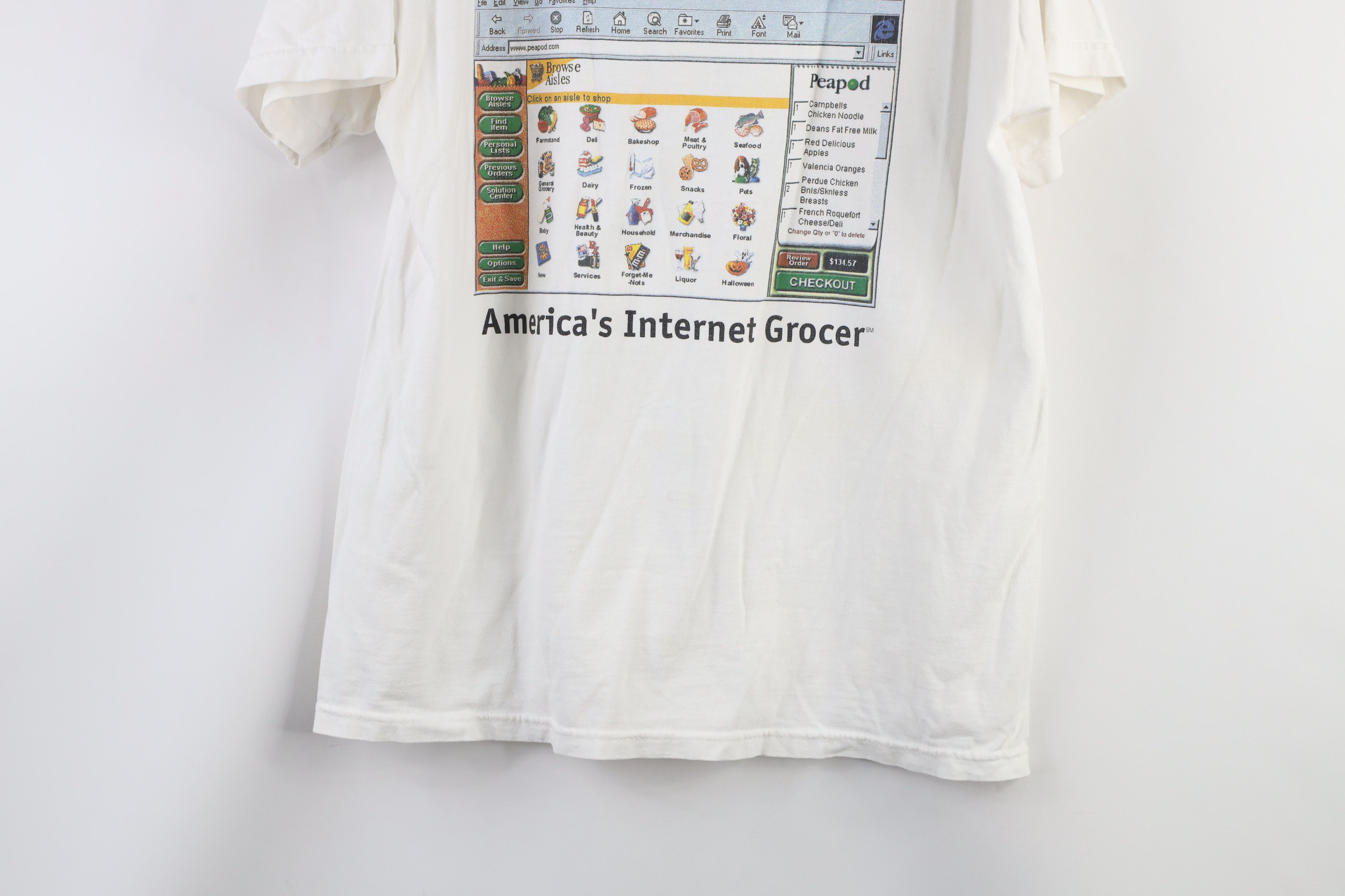Vintage Vintage Streetwear Peapod Internet Grocer T-Shirt White Size US M / EU 48-50 / 2 - 3 Thumbnail