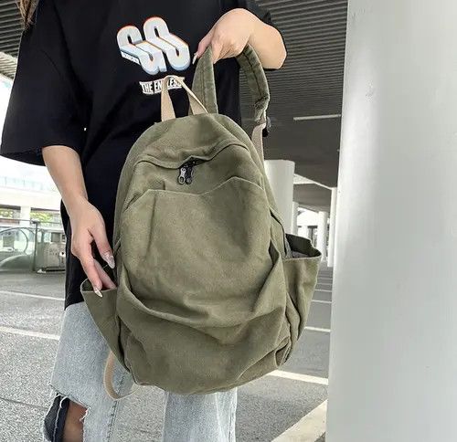 Other Fashion Canvas backpack aesthetic Size ONE SIZE - 2 Thumbnail