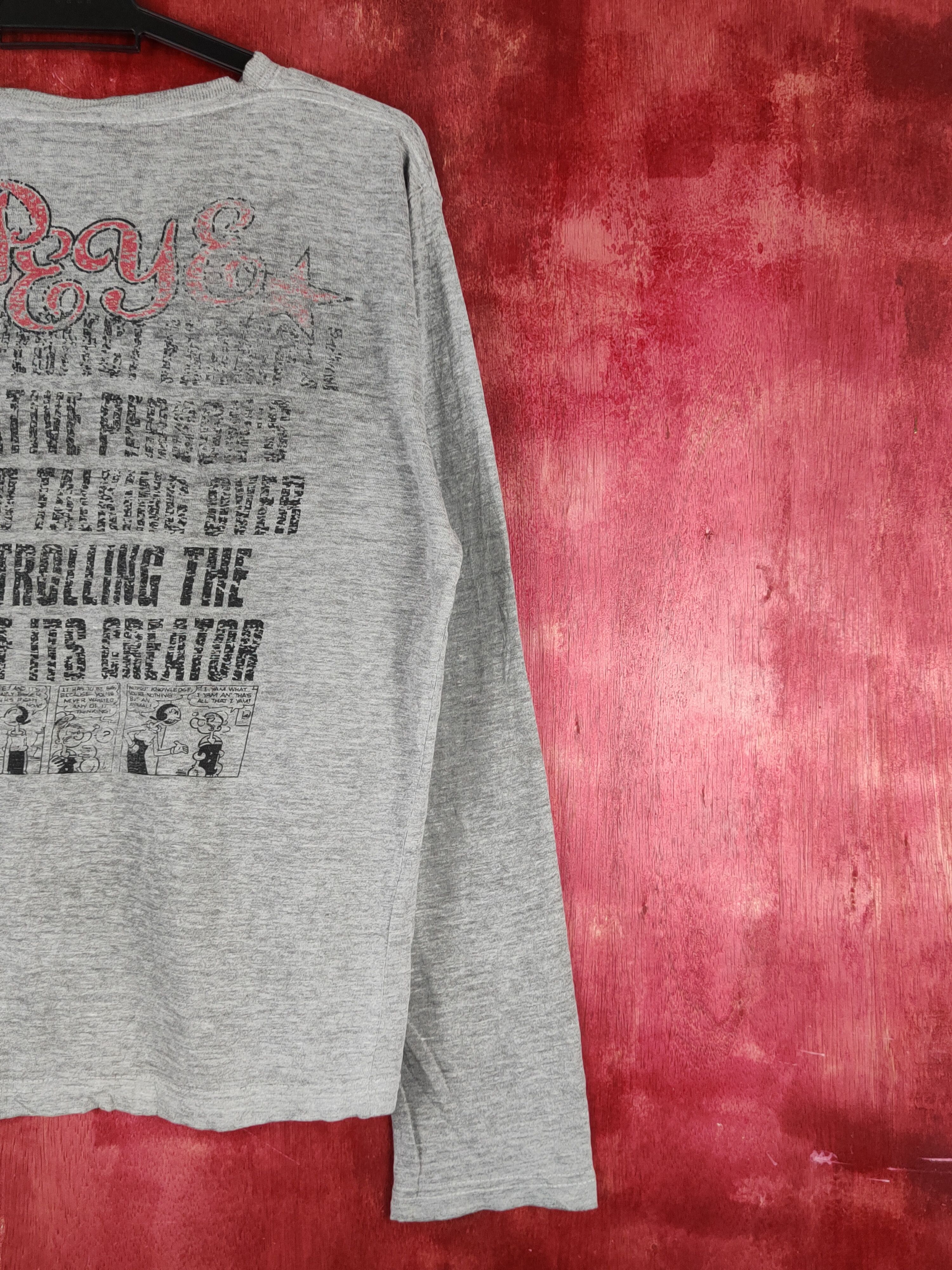 Cartoon Network Popeye-Vita vintage cartoon Gray Long Sleeve T-Shirts #S1359 Size US M / EU 48-50 / 2 - 12 Thumbnail