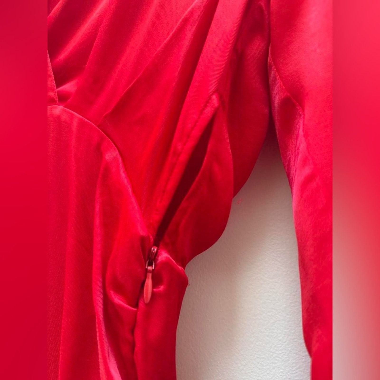 Zara Zara Elegant Red Gathered Dress Size XS NWT Hot Red Mini Size XS / US 0-2 / IT 36-38 - 5 Thumbnail