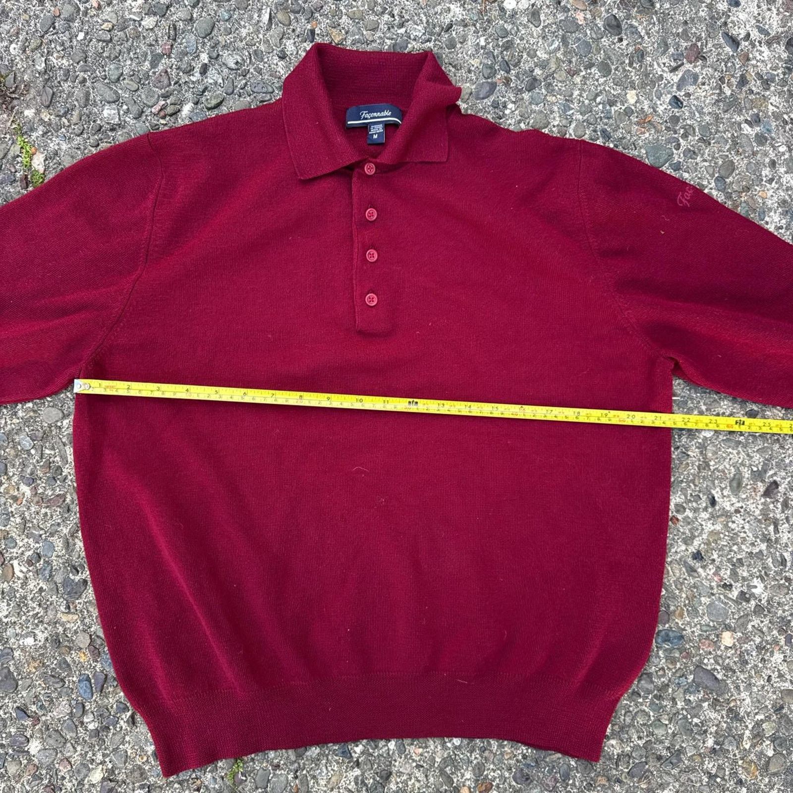 Faconnable Vintage 90s Faconnable Knit Collared Shirt – Size Medium Size US M / EU 48-50 / 2 - 5 Thumbnail