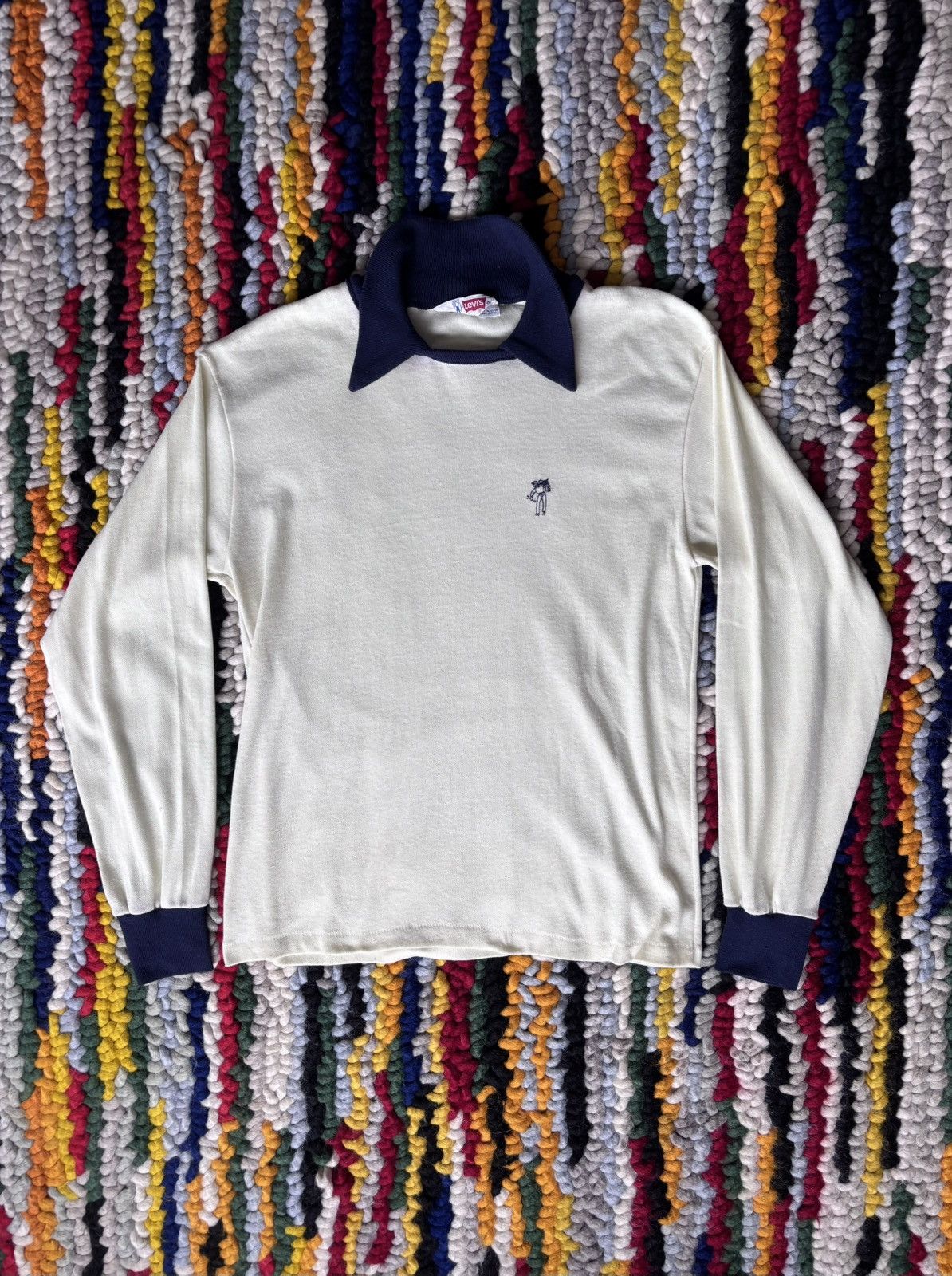 Levi's Vintage Clothing × Vintage 1970s Levi’s Saddle Man Collard Shirt Rare Size US M / EU 48-50 / 2 - 1 Thumbnail