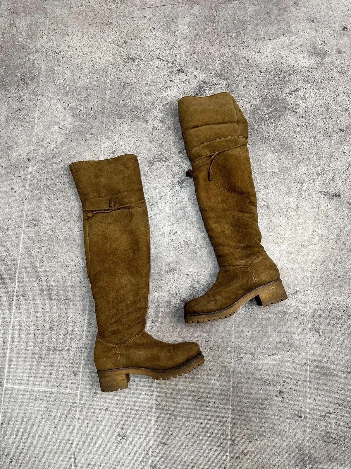 Genuine Leather × Moncler × Moncler Grenoble Vintage Moncler Leather suede boots high Luxury Size US 8 / IT 38 - 1 Thumbnail