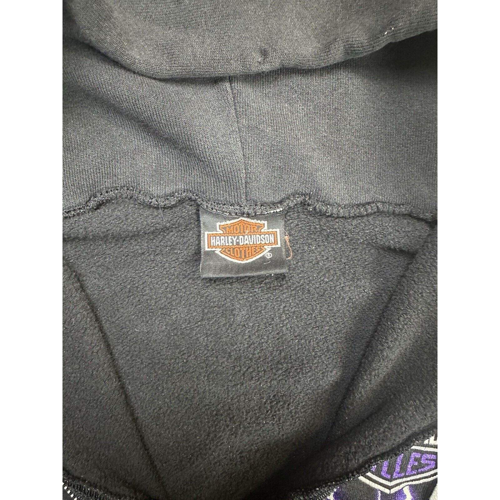 Harley Davidson × Vintage Vintage 1990 Harley Davidson Lighting Zip Hoodie Size US M / EU 48-50 / 2 - 2 Thumbnail