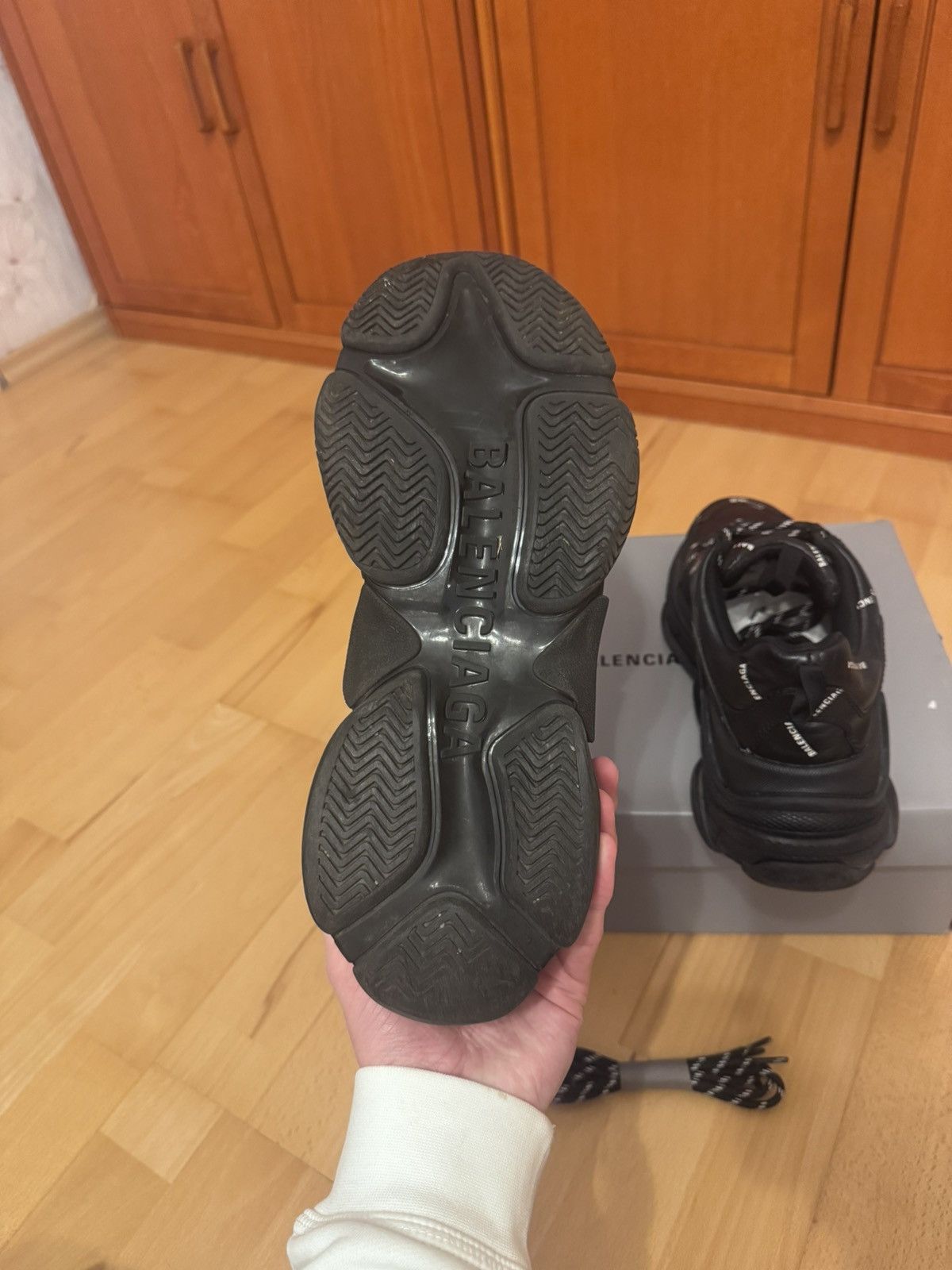 Balenciaga Balenciaga Triple S All-Over Black Size US 9 / EU 42 - 10 Thumbnail